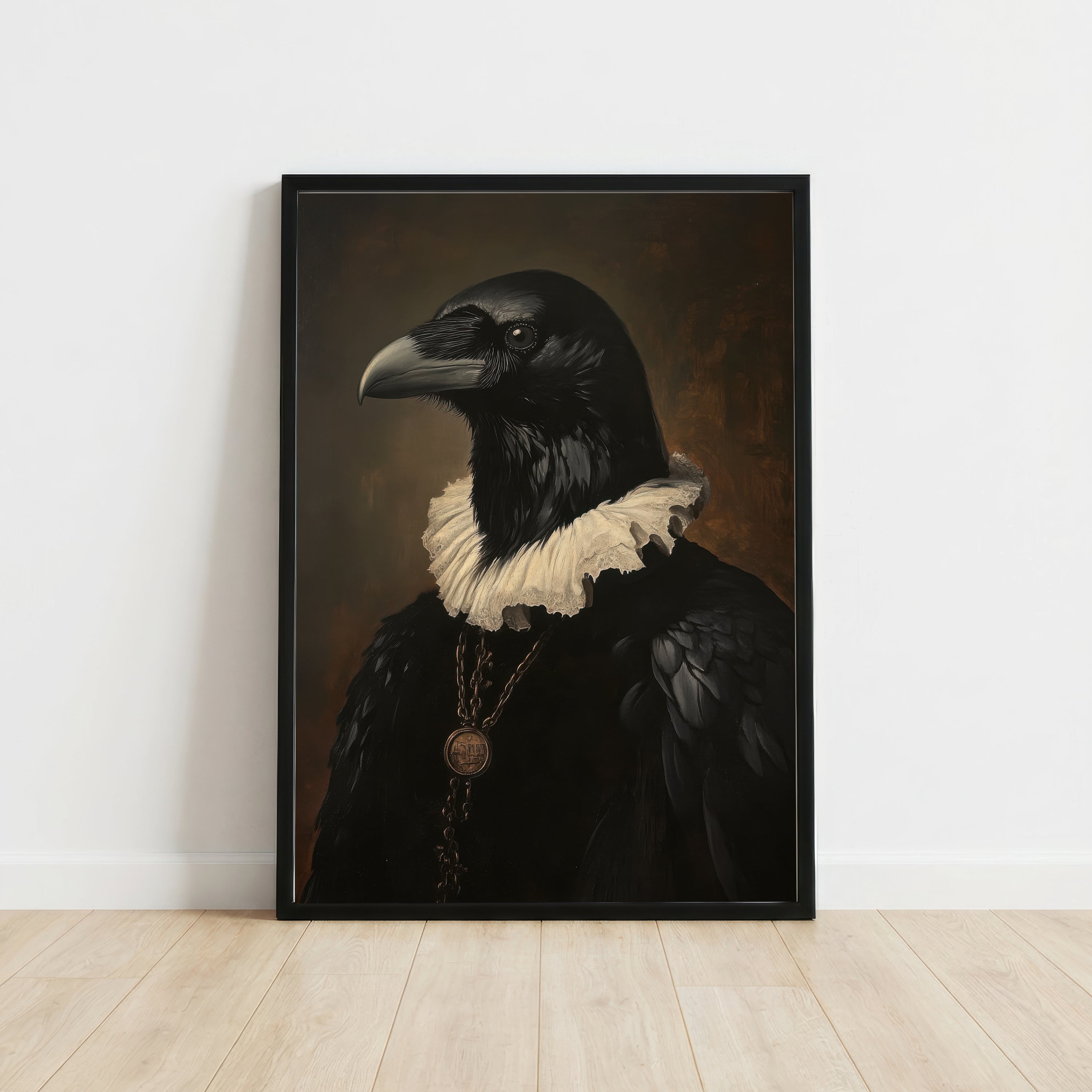 Gothic Raven Portrait Art Print
