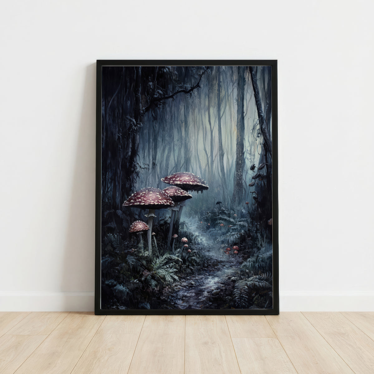Dark Woodland Mushroom Art Print