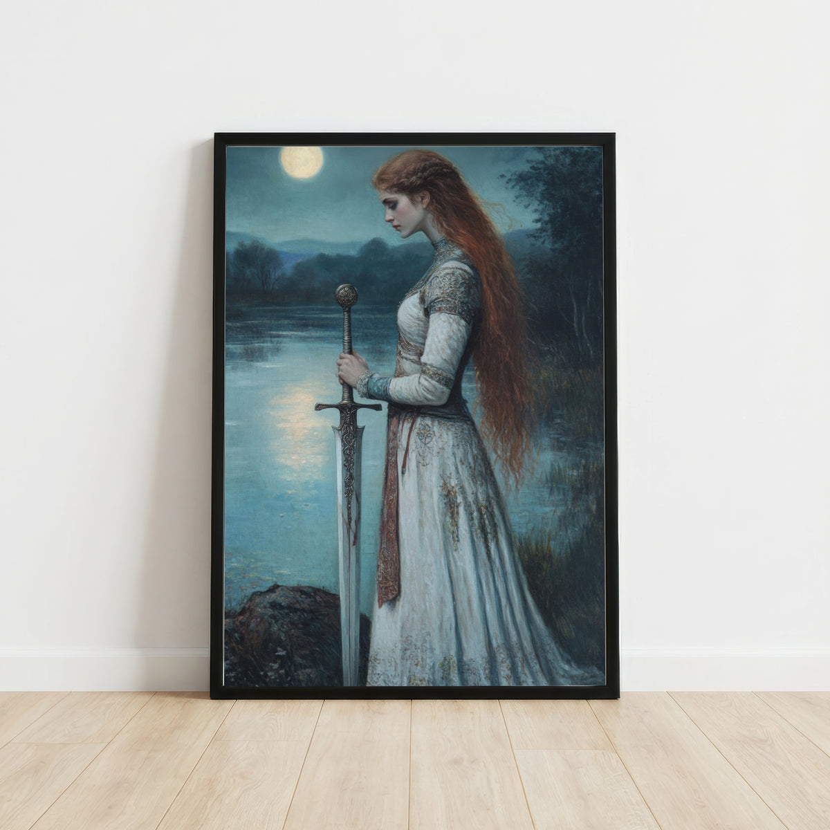 Moonlit Medieval Warrior Art Print