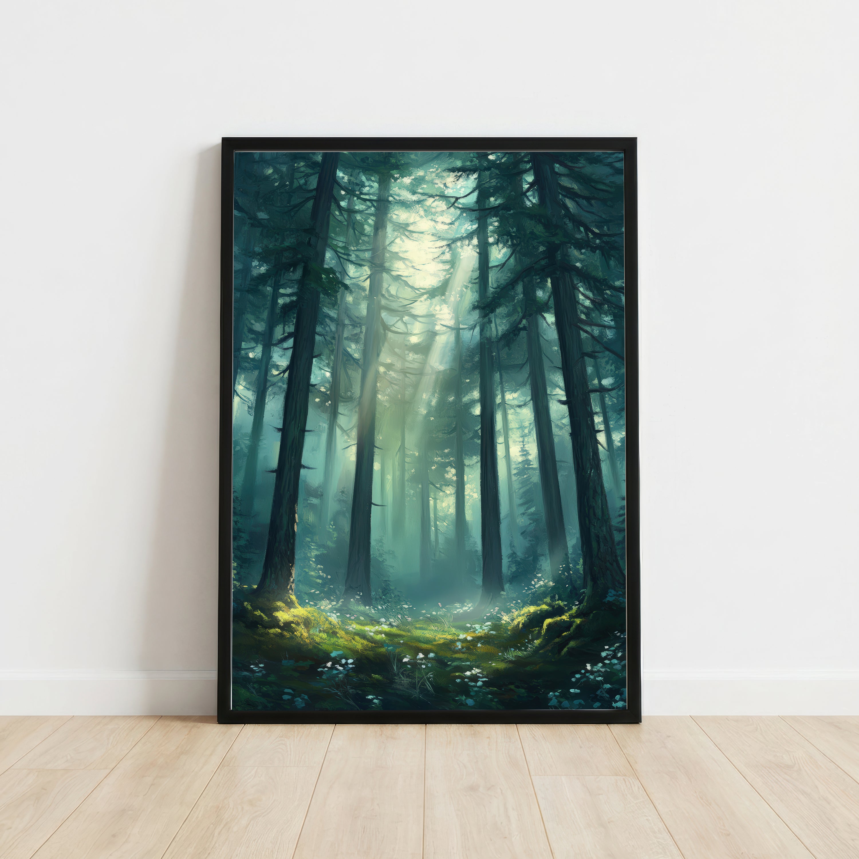 Sunlit Woodland Art Print