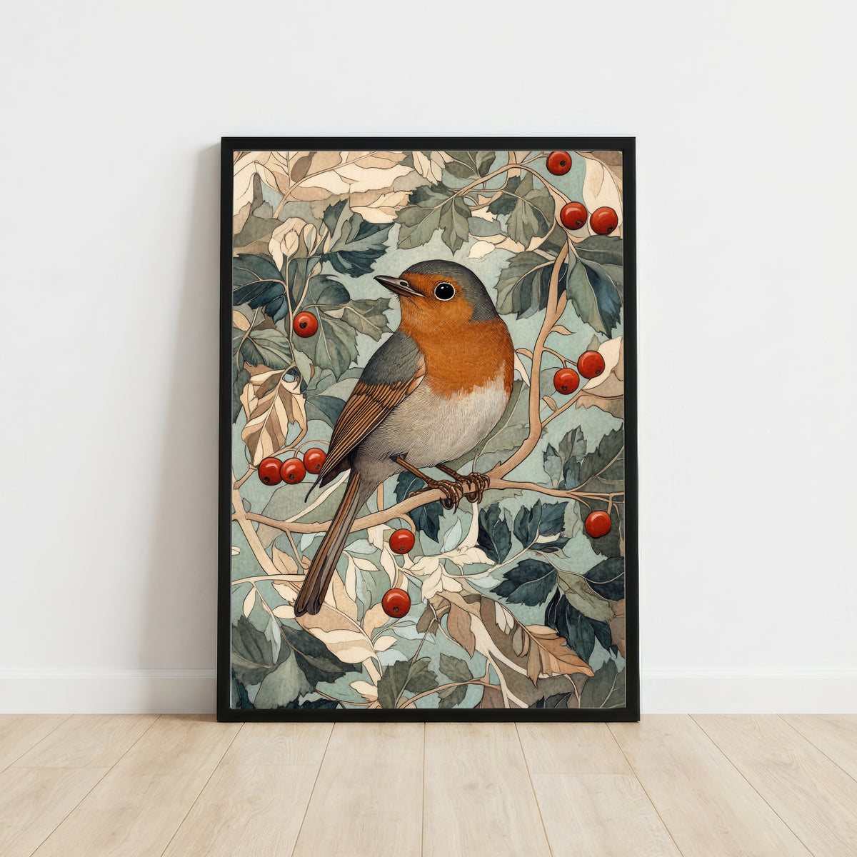 Robin Botanical Art Print