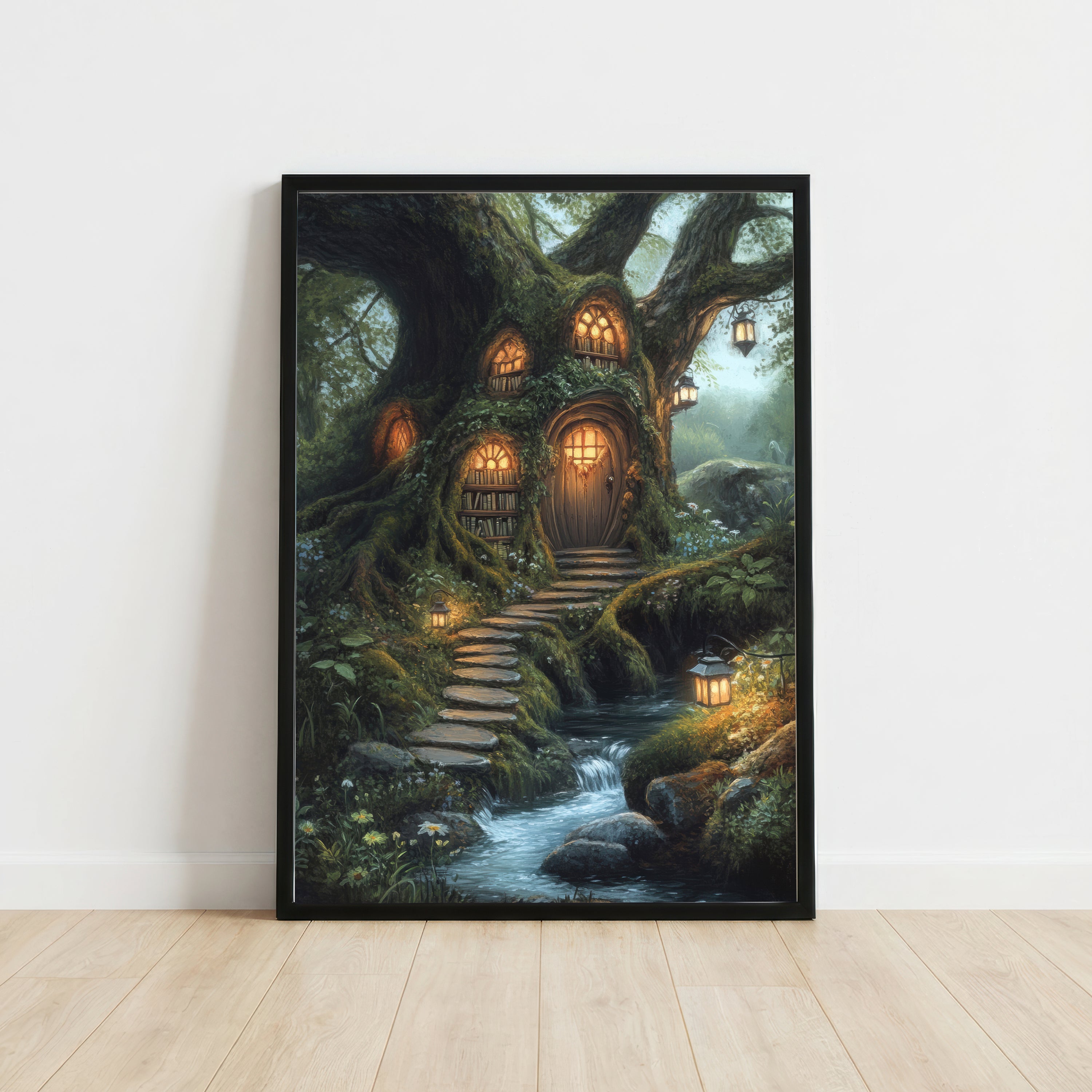 Enchanted Treehouse Woodland Art Print