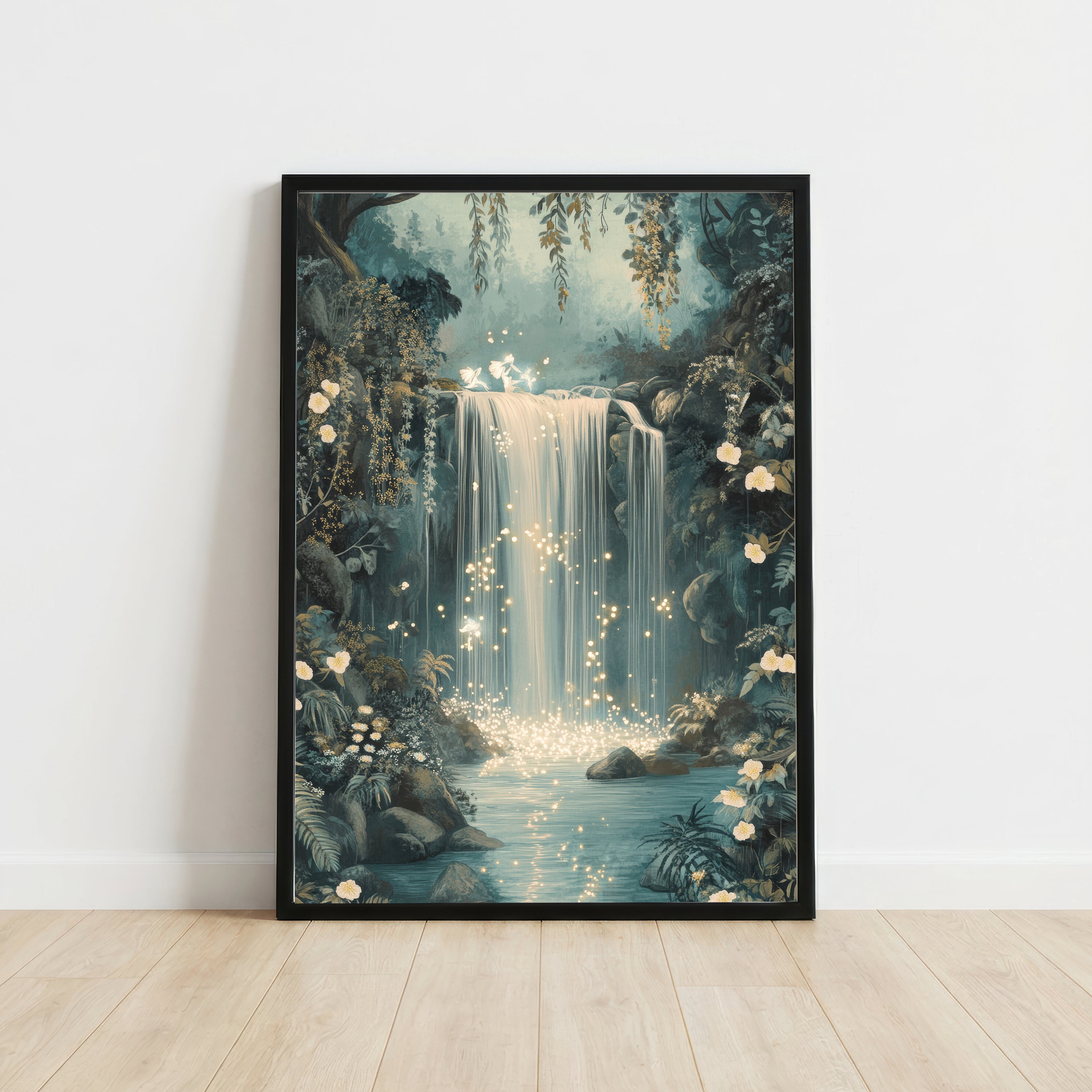 Enchanted Forest Waterfall Art Print