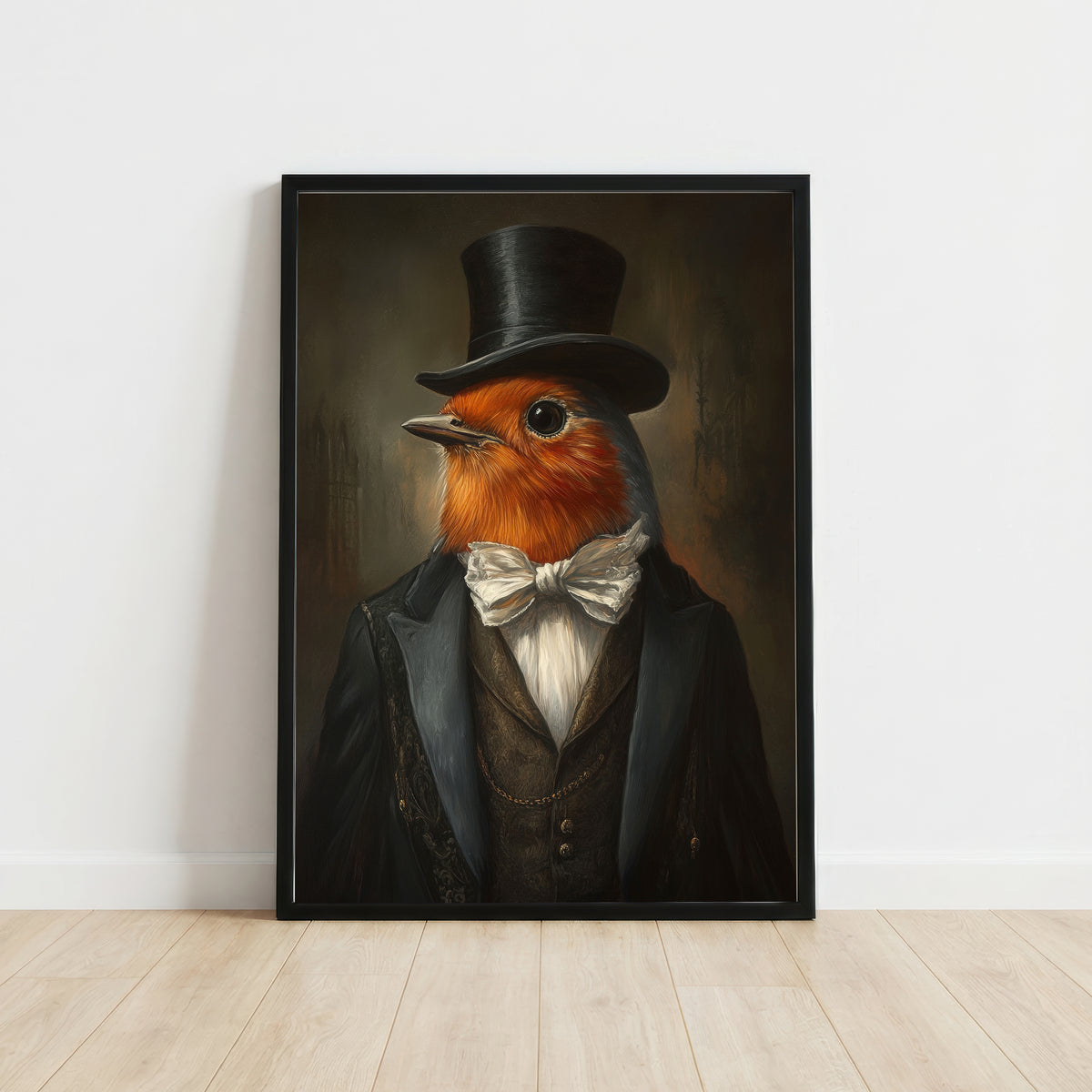 Robin in Top Hat Art Print