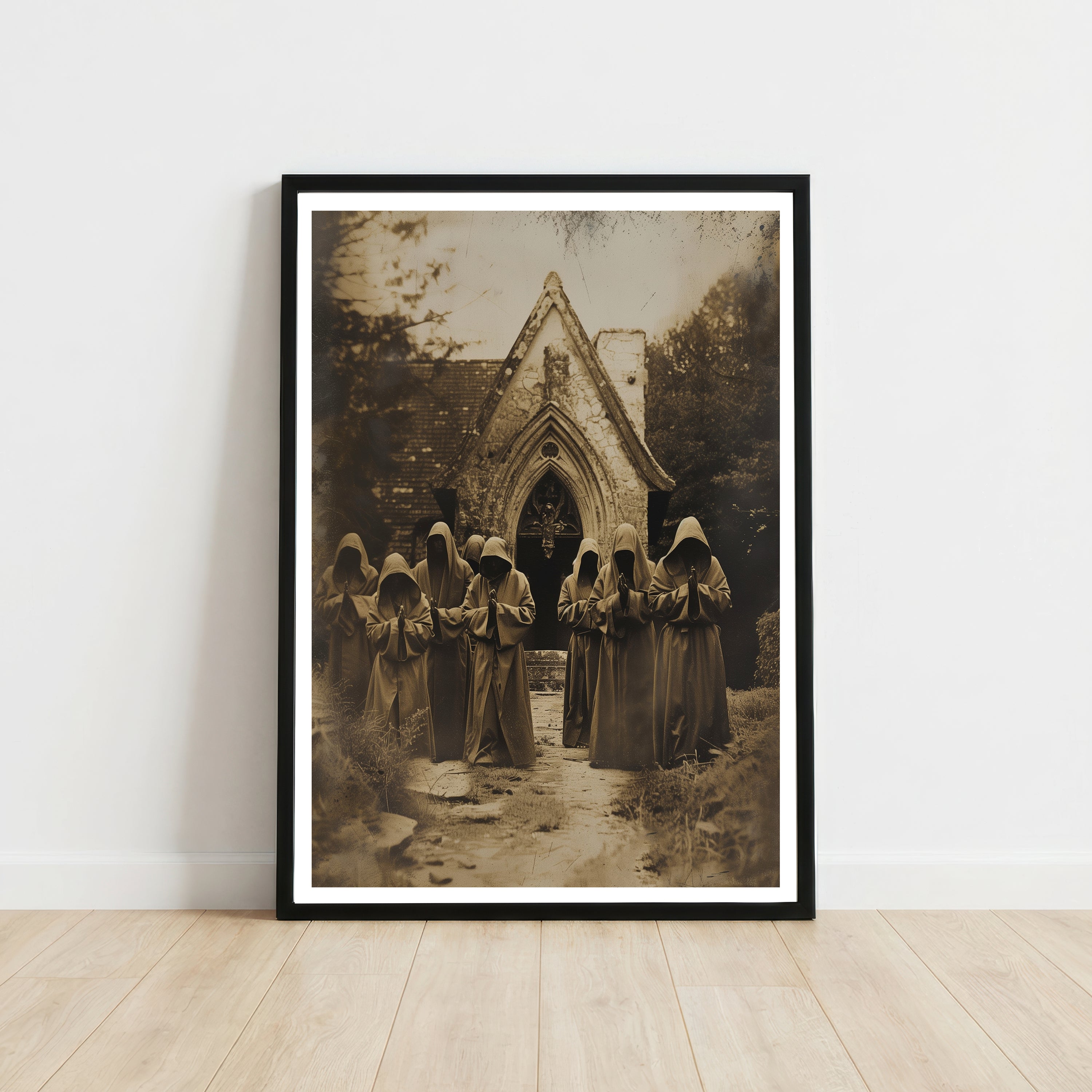 Hooded Figures Gothic Church Art Print