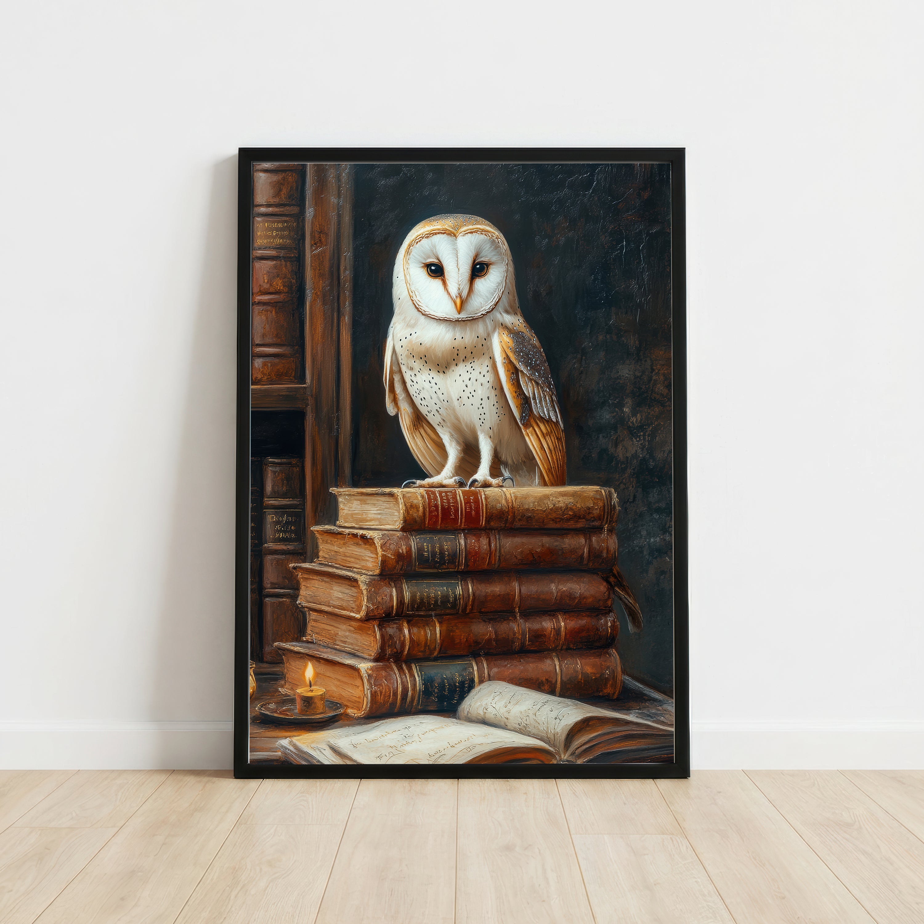 Barn Owl Dark Academia Art Print