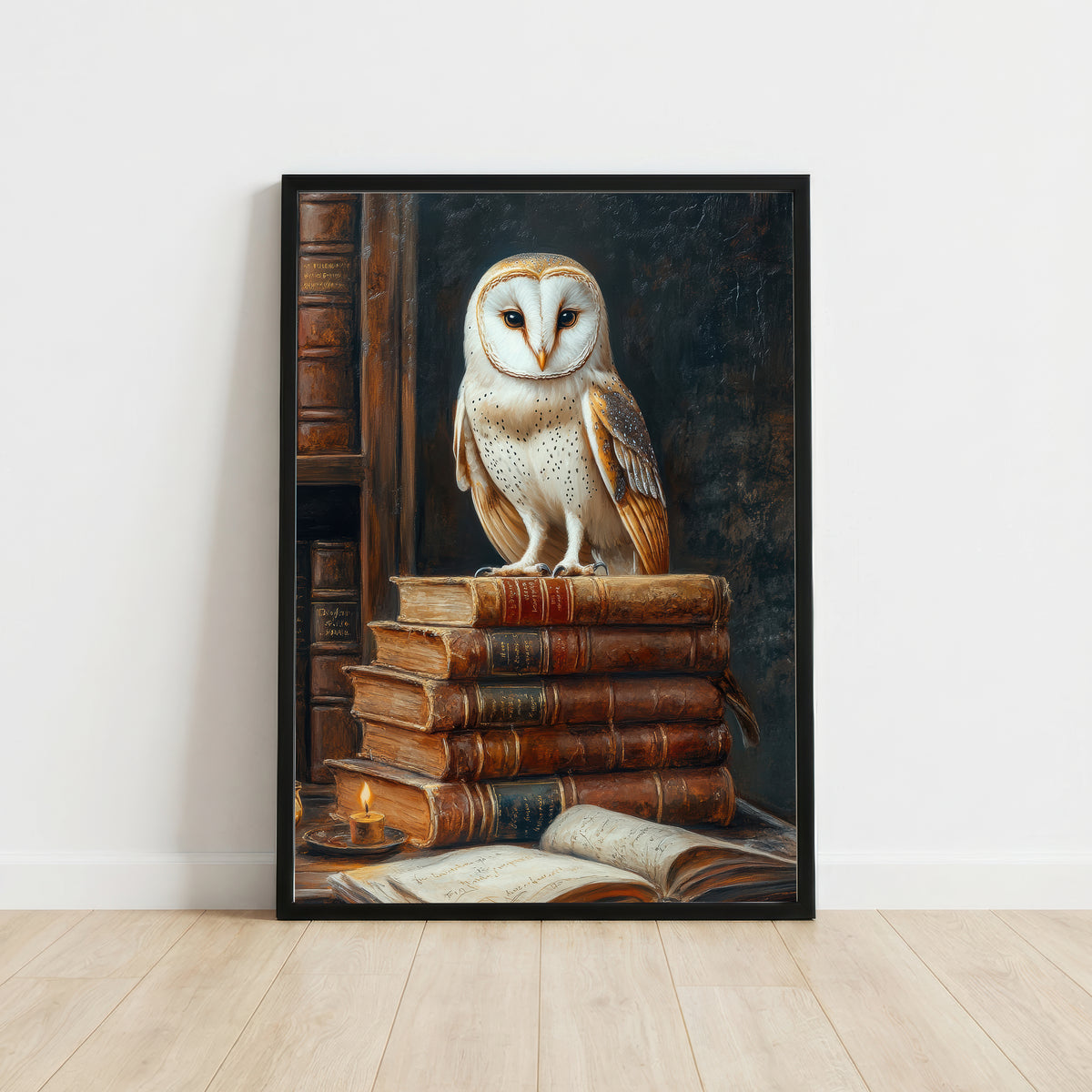 Barn Owl Dark Academia Art Print
