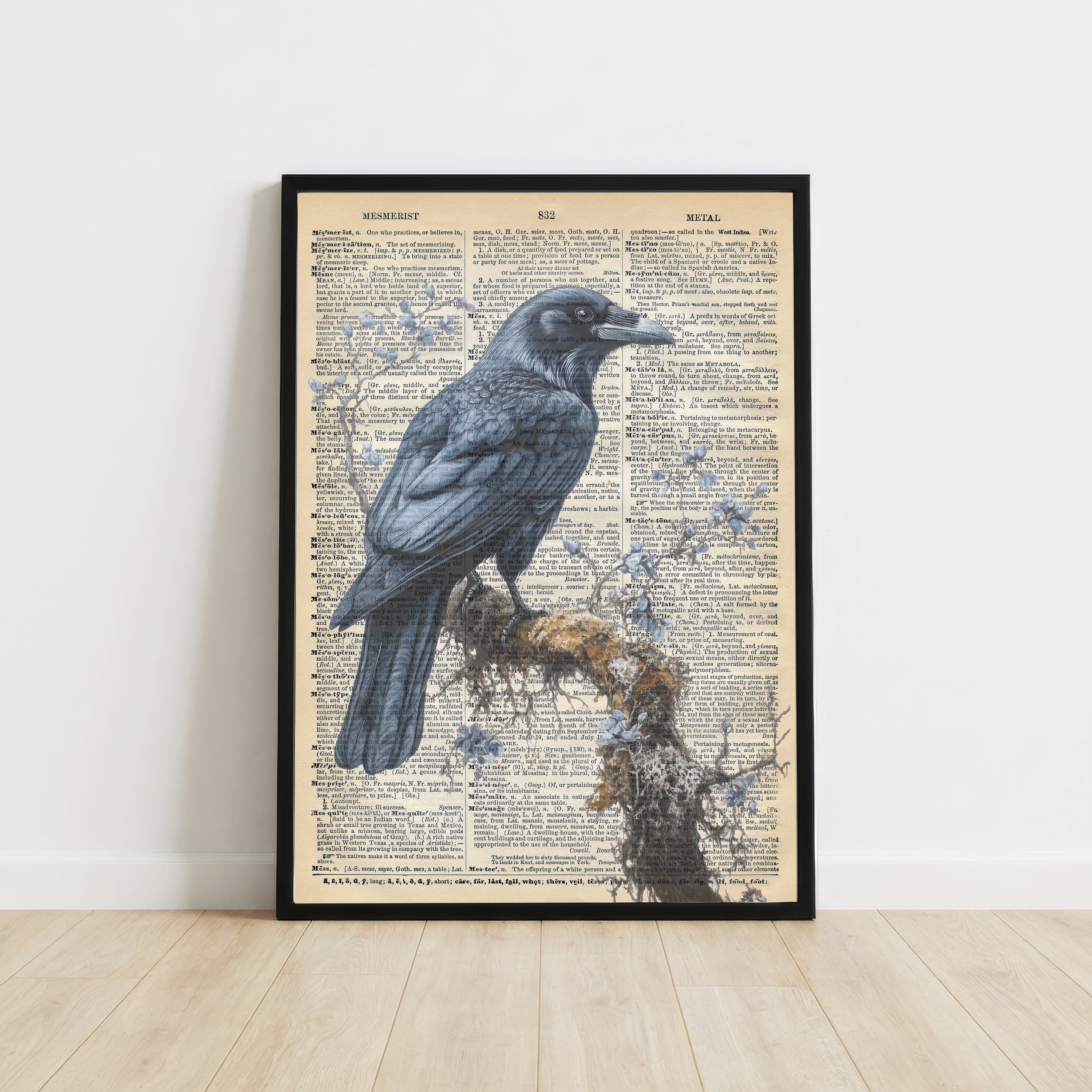 Vintage Raven Dictionary Art Print