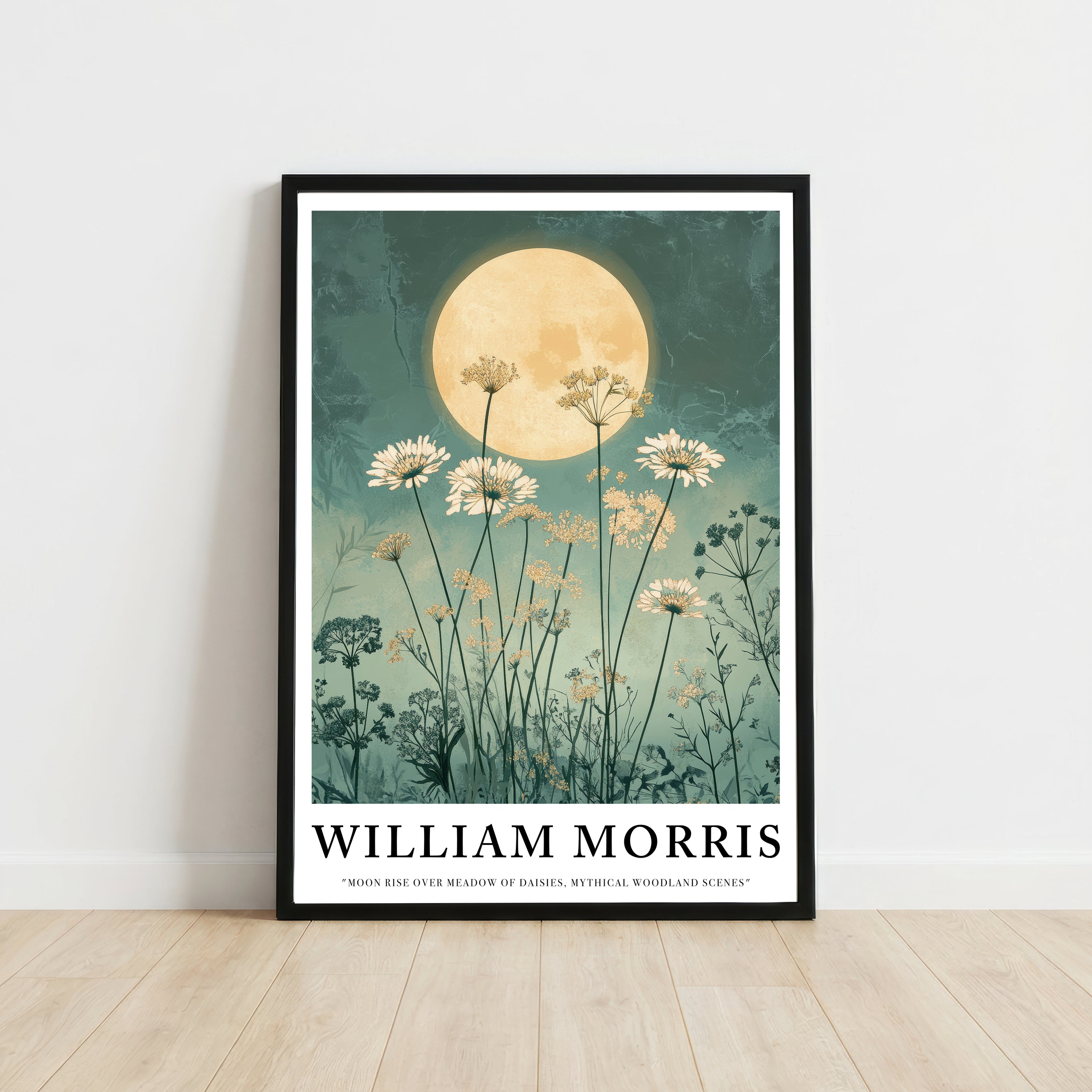 William Morris Inspired Moonlit Meadow Art Print