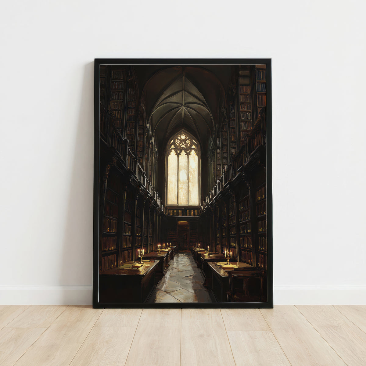 Gothic Library Dark Academia Art Print