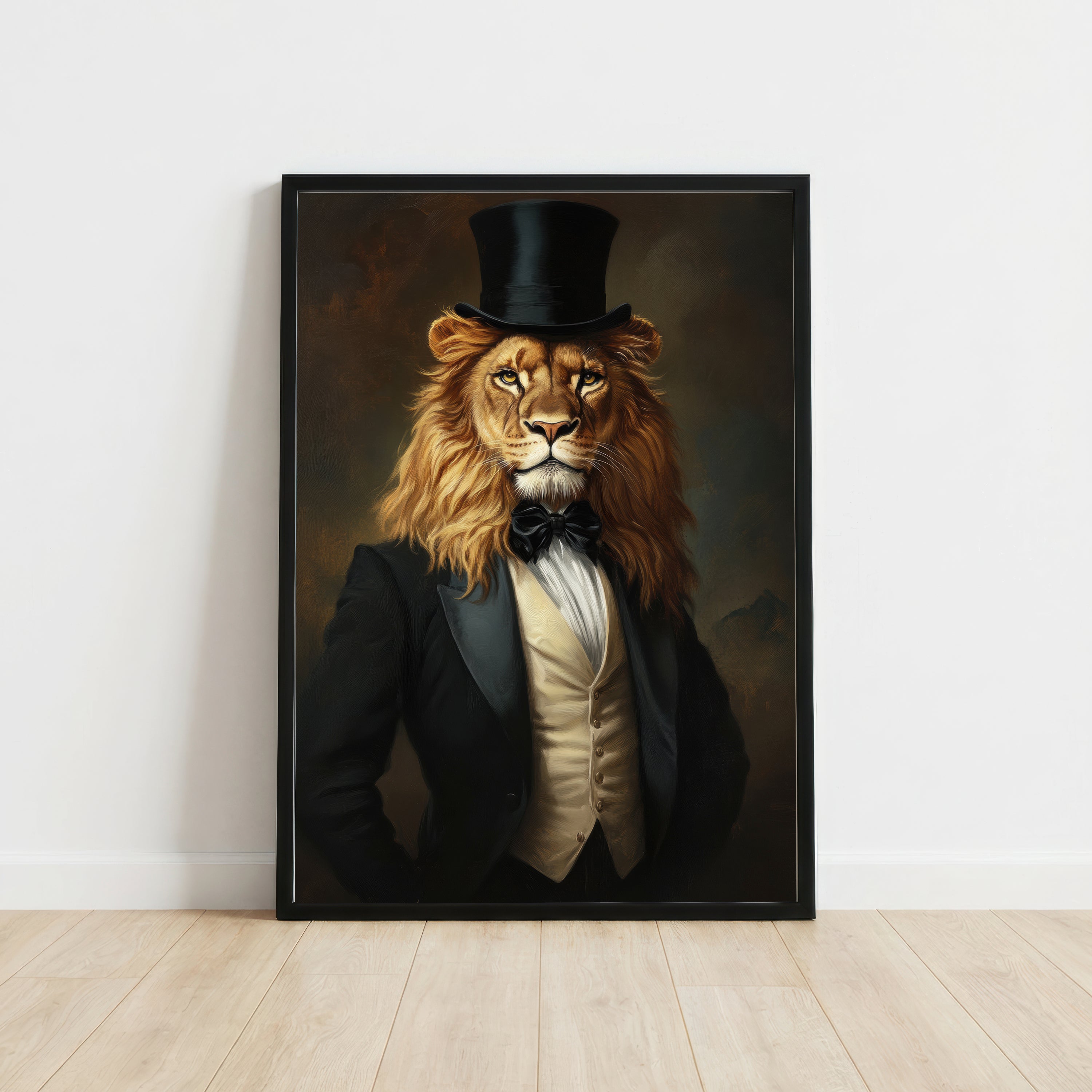 Lion in Top Hat Art Print