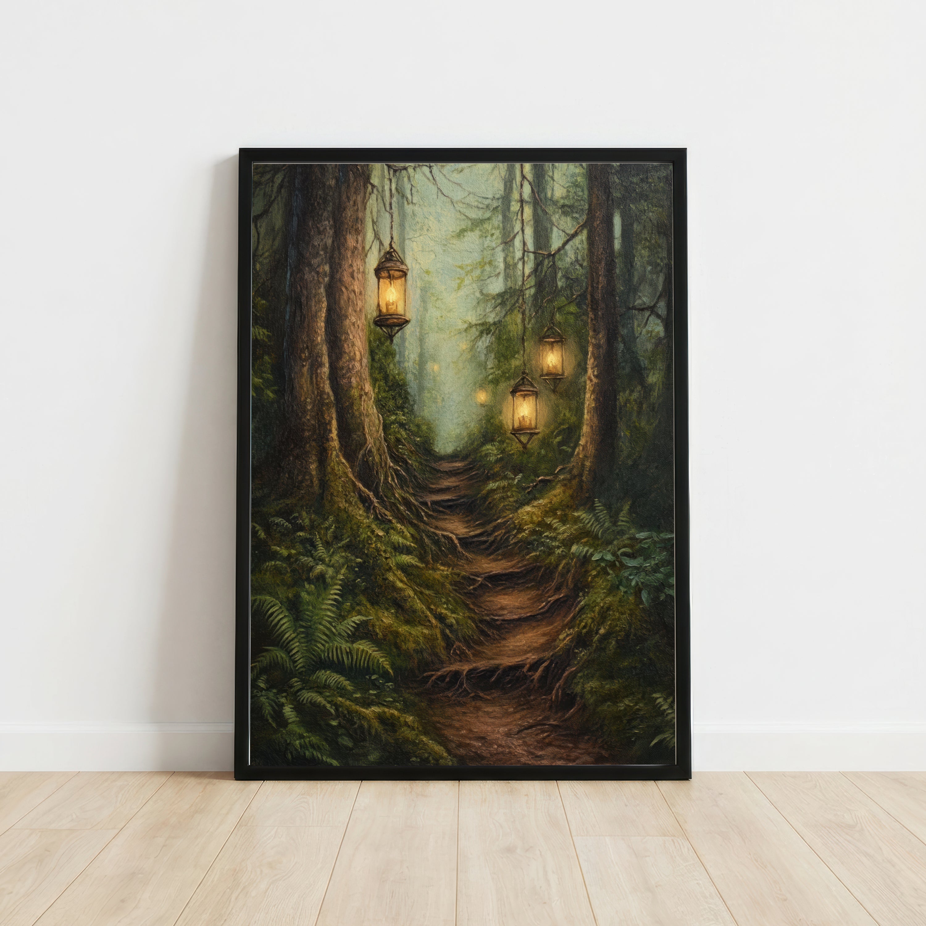 Enchanted Forest Lantern Art Print