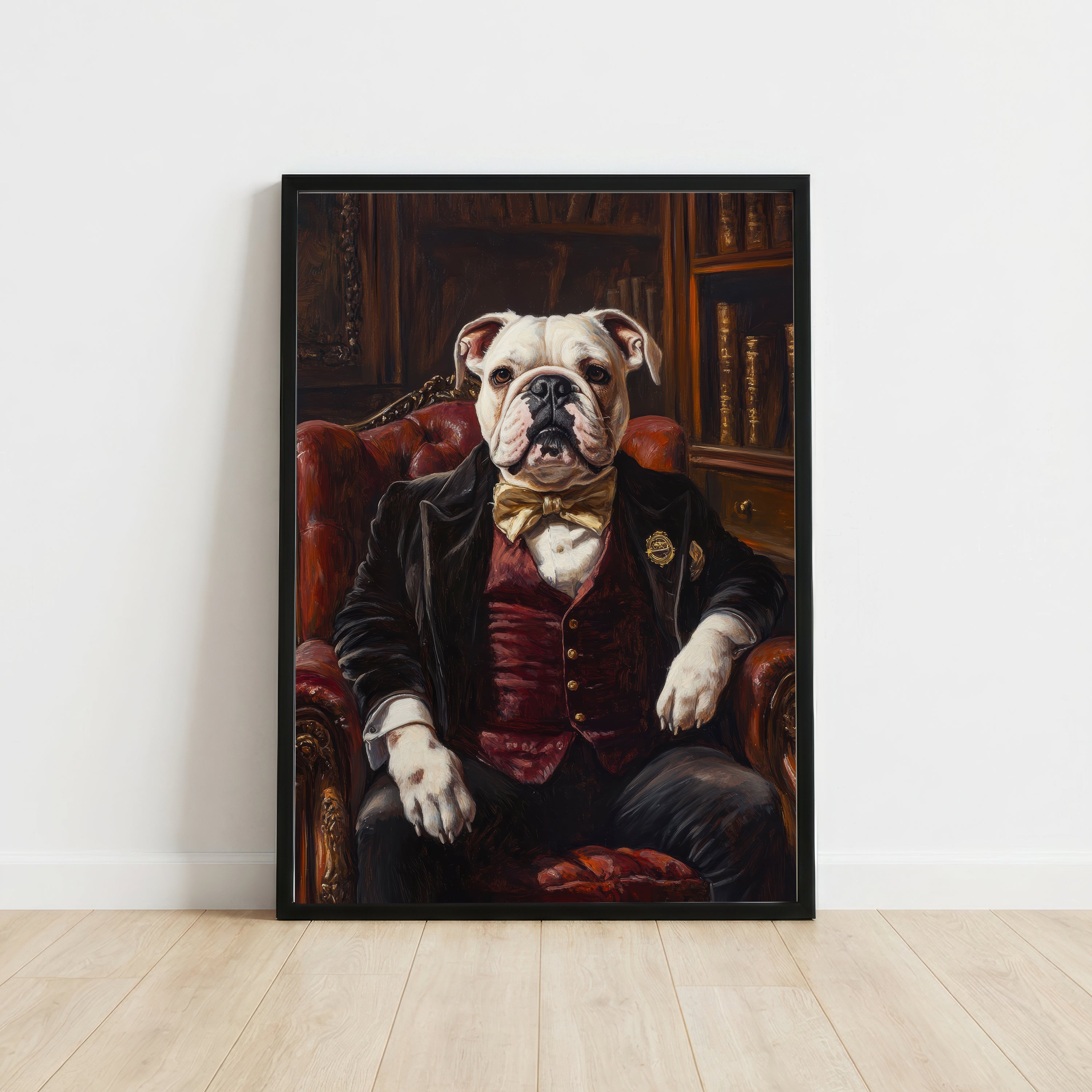 Bulldog Gentleman Dark Academia Art Print