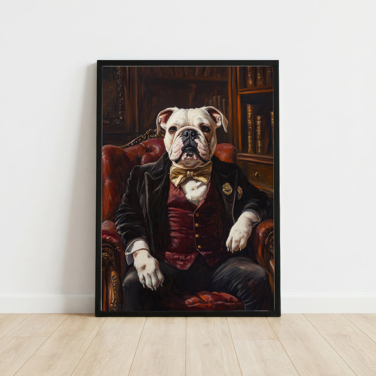 Bulldog Gentleman Dark Academia Art Print