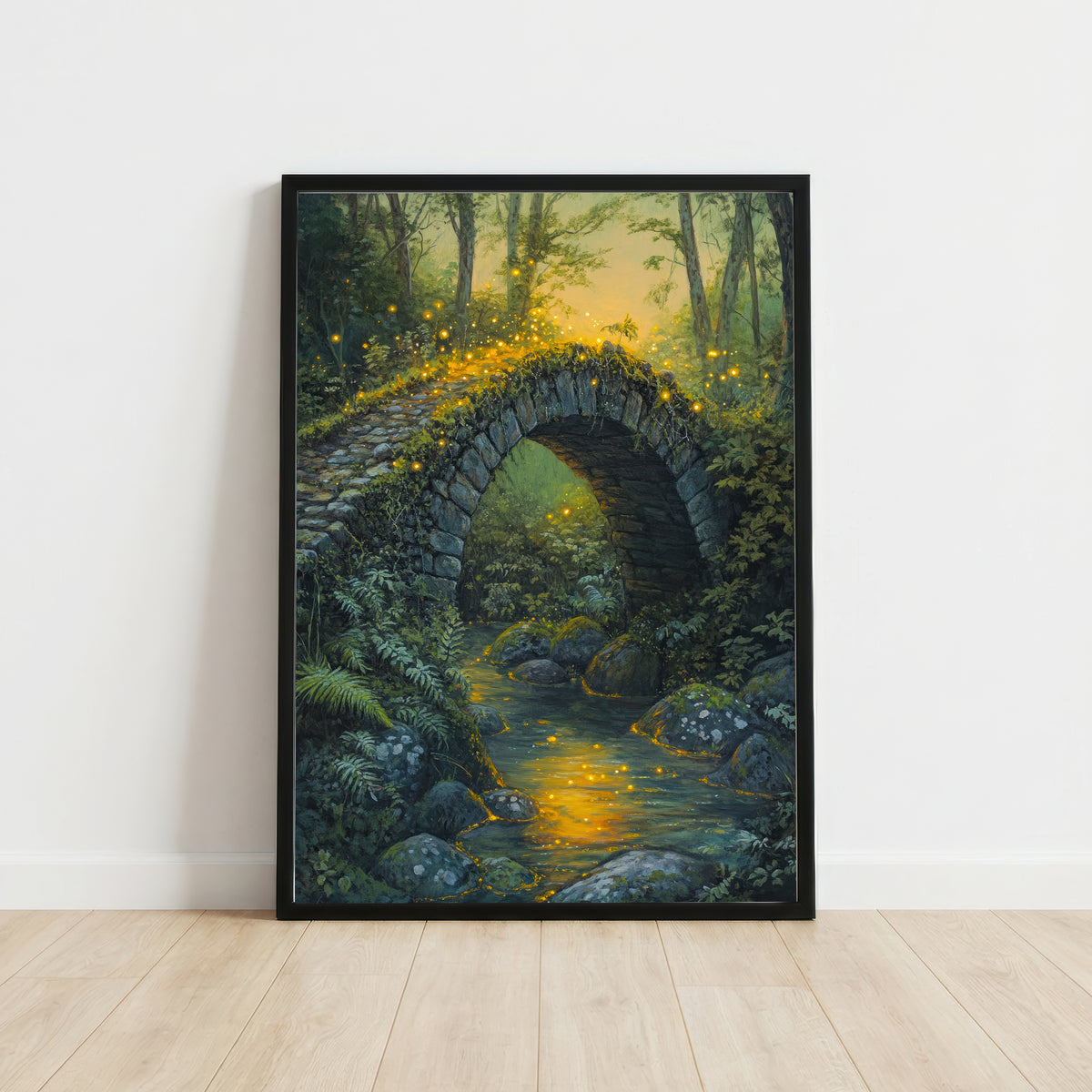 Enchanted Forest Stone Bridge Art Print