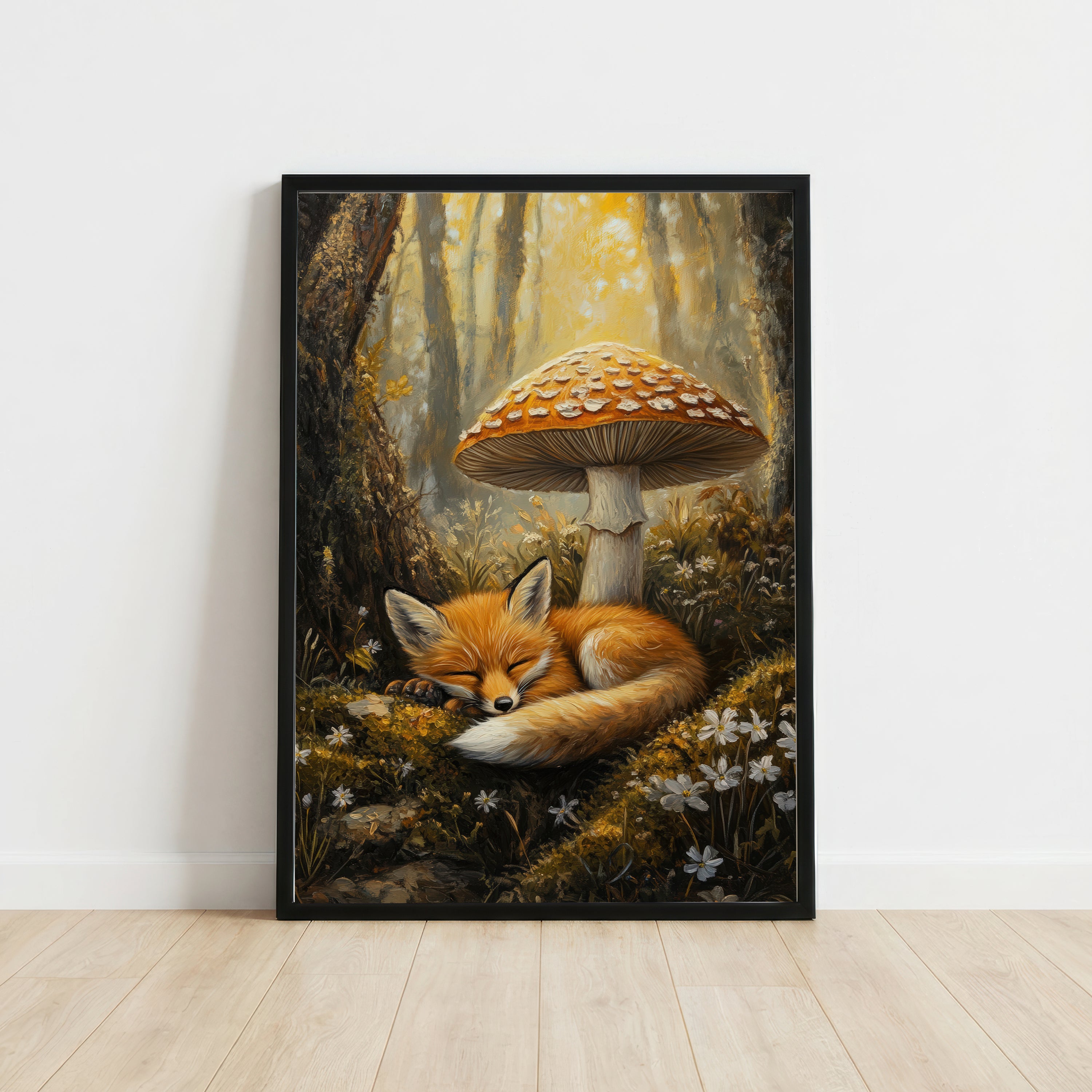 Sleeping Fox Woodland Art Print