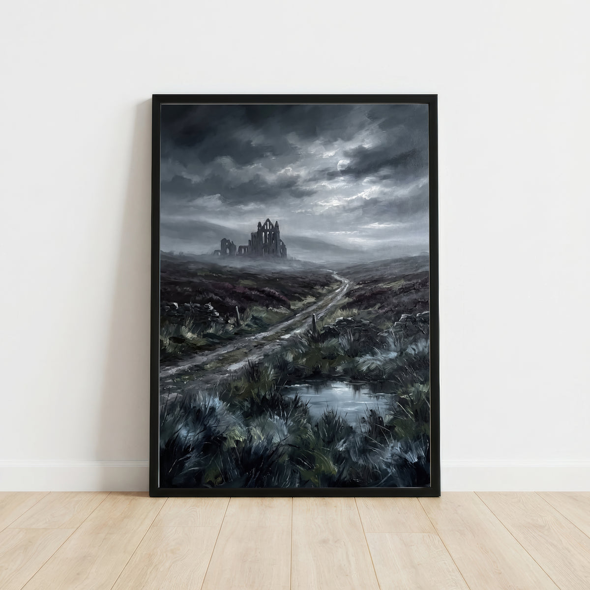 Gothic Abbey Storm Landscape Art Print