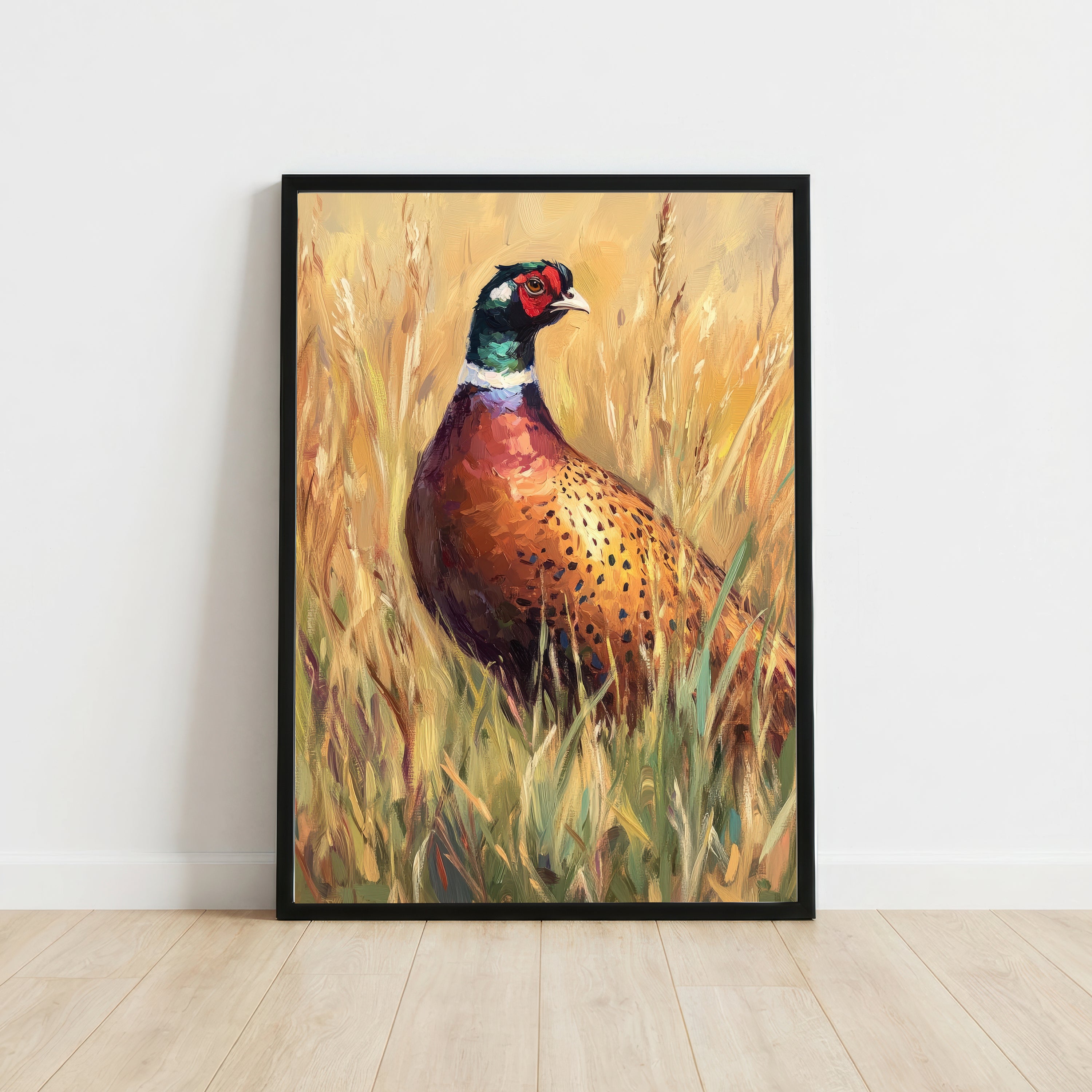 Painterly Pheasant Meadow Art Print