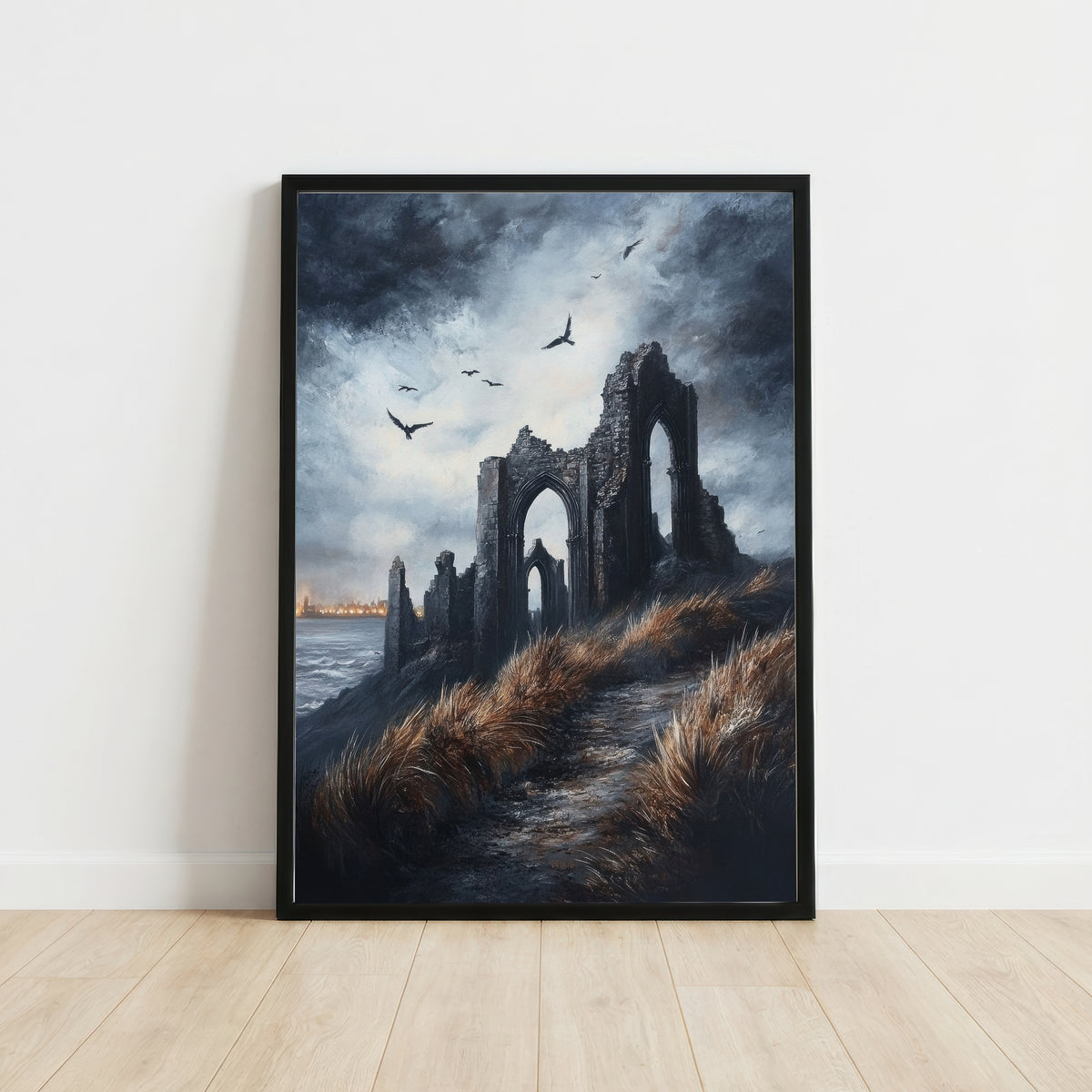 Gothic Coastal Ruins Art Print