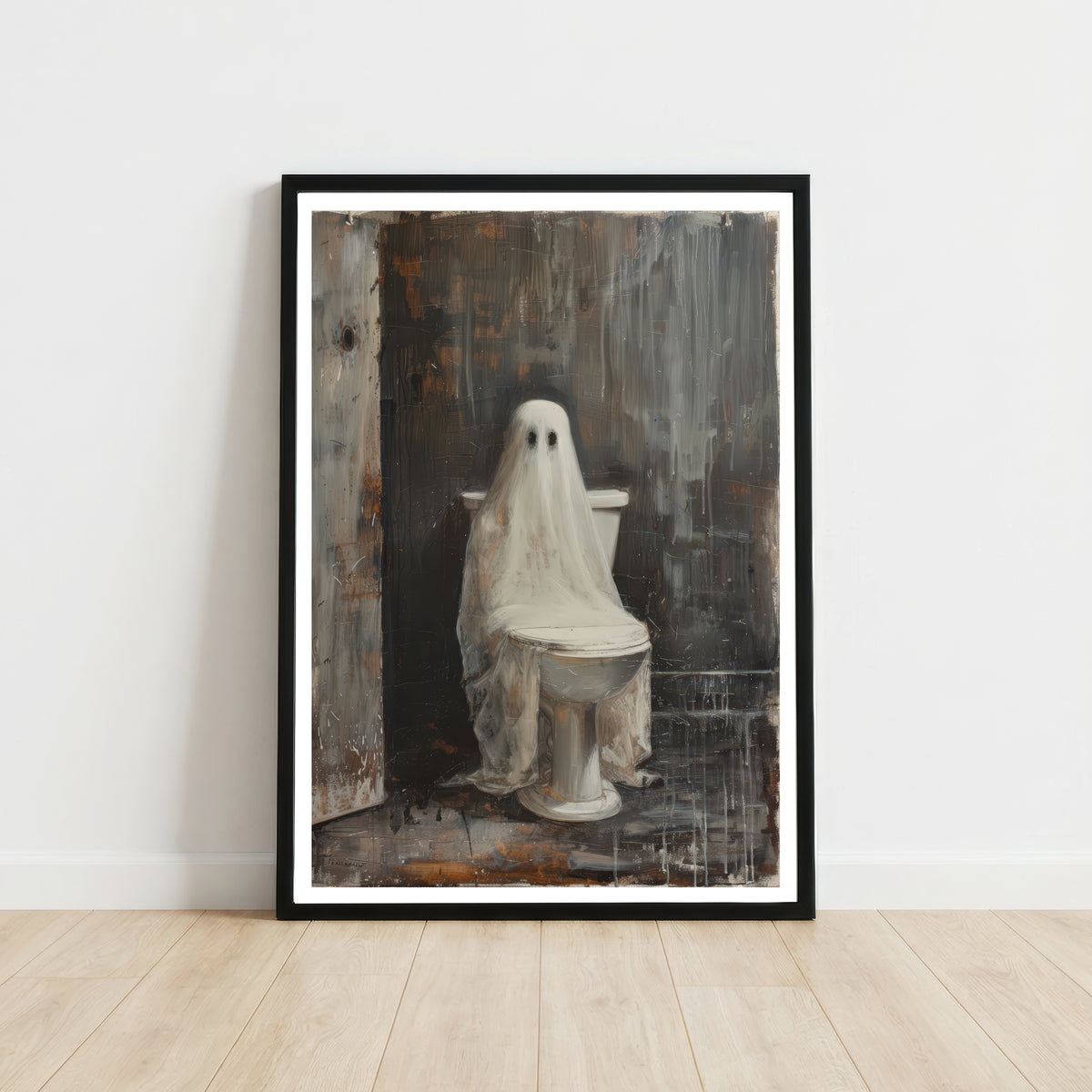Ghost on Toilet Dark Art Print