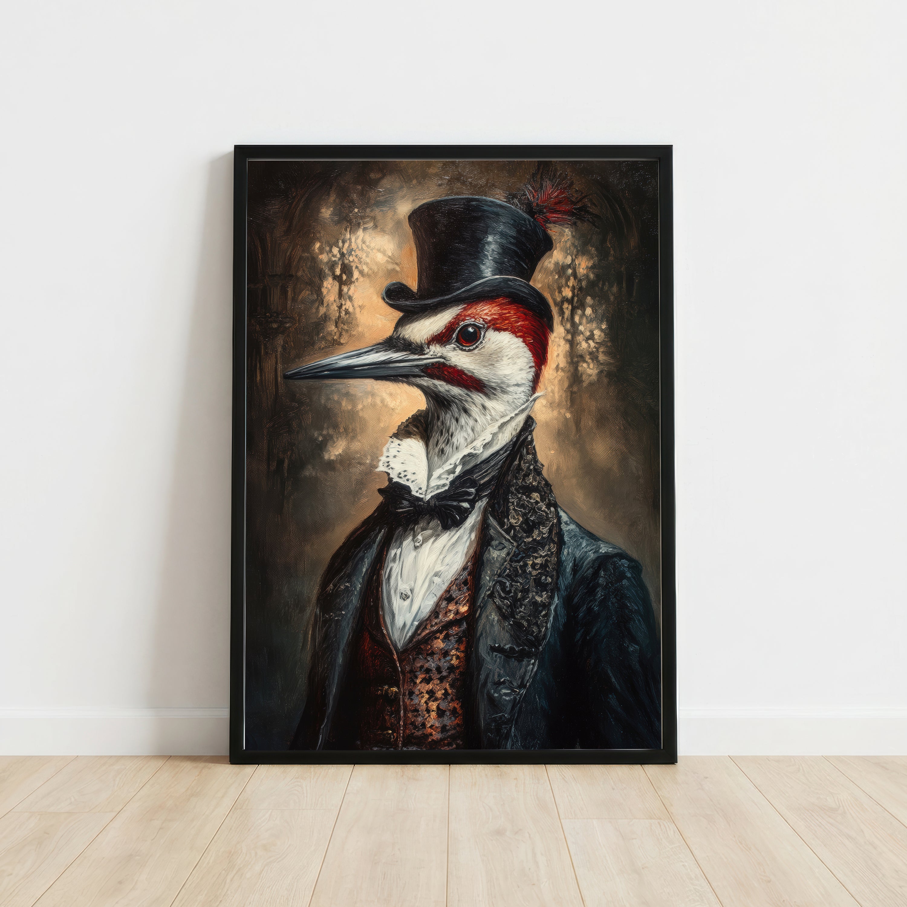 Dapper Woodpecker Gothic Art Print