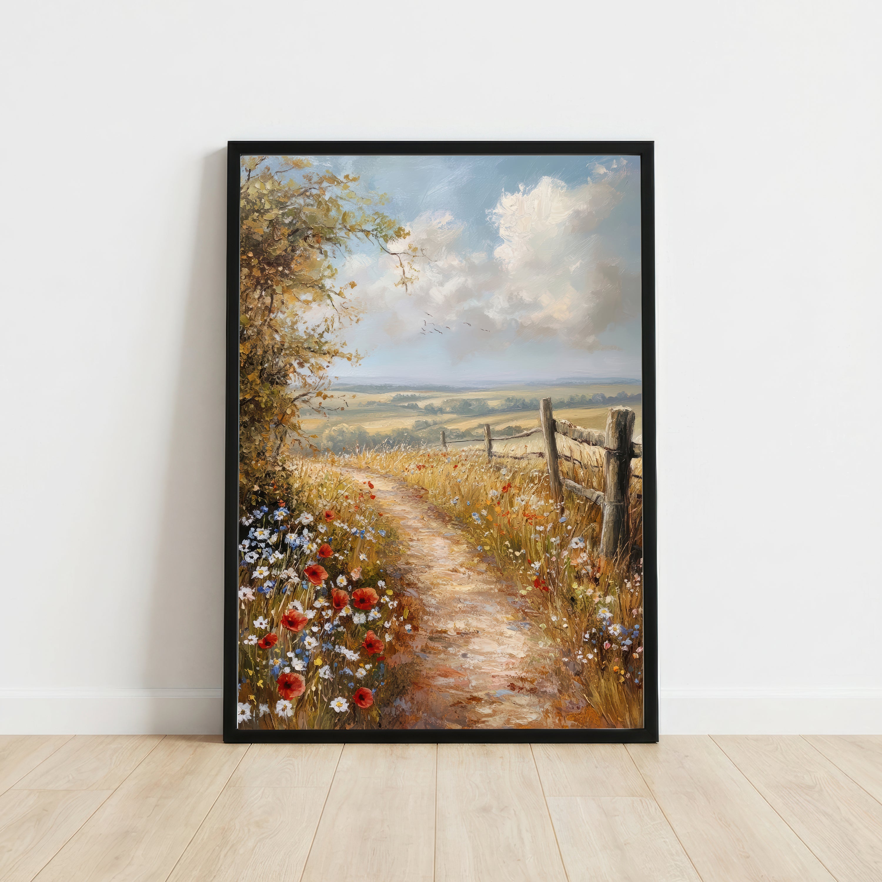 Wildflower Country Path Art Print