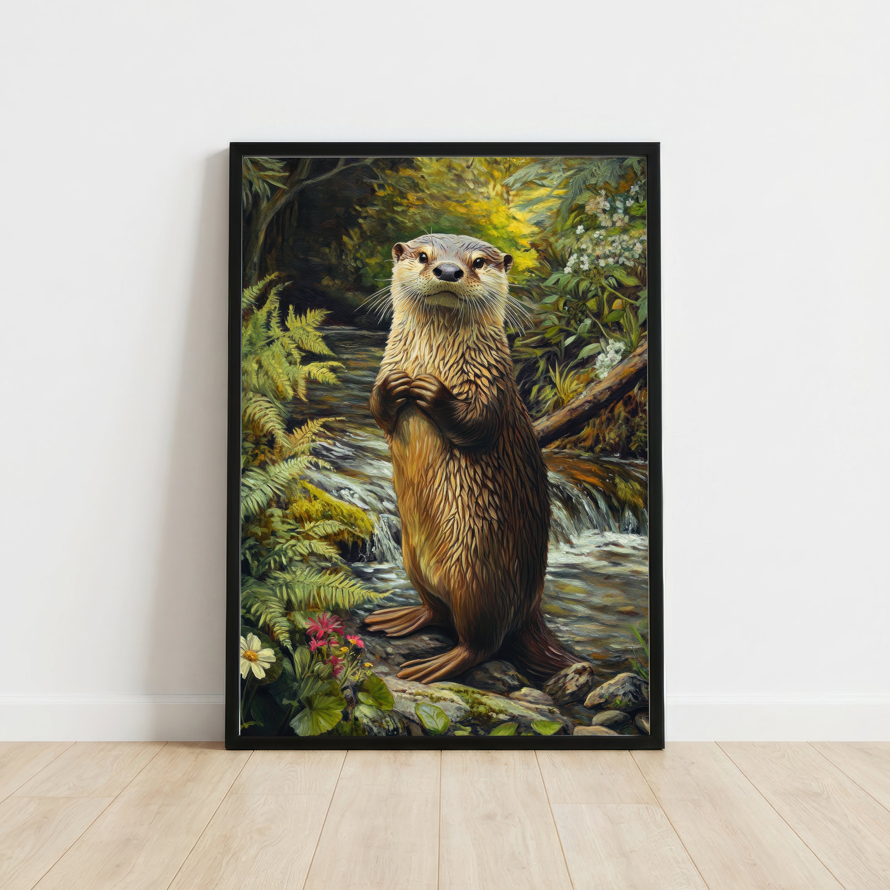 Woodland Otter Wildlife Art Print