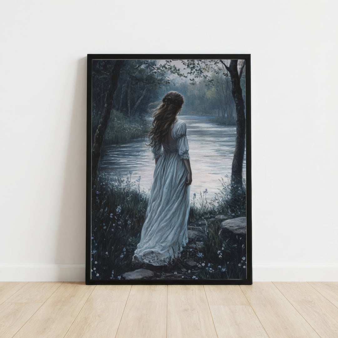 Woman by the River Art Print