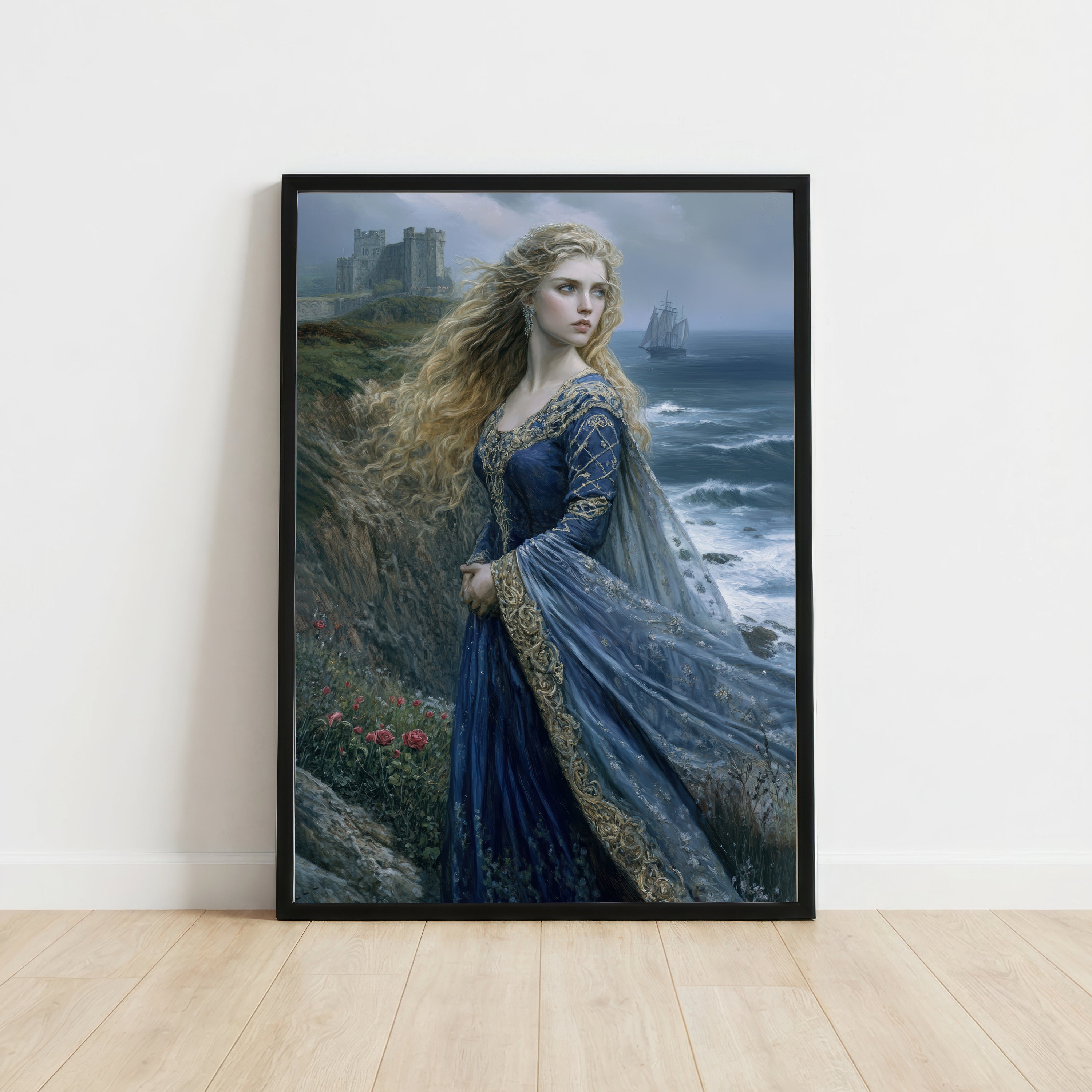 Medieval Maiden Coastal Fantasy Art Print