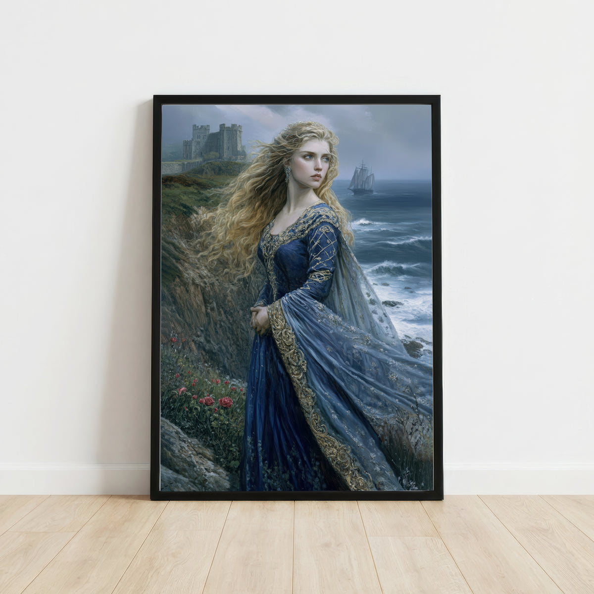 Medieval Maiden Coastal Fantasy Art Print