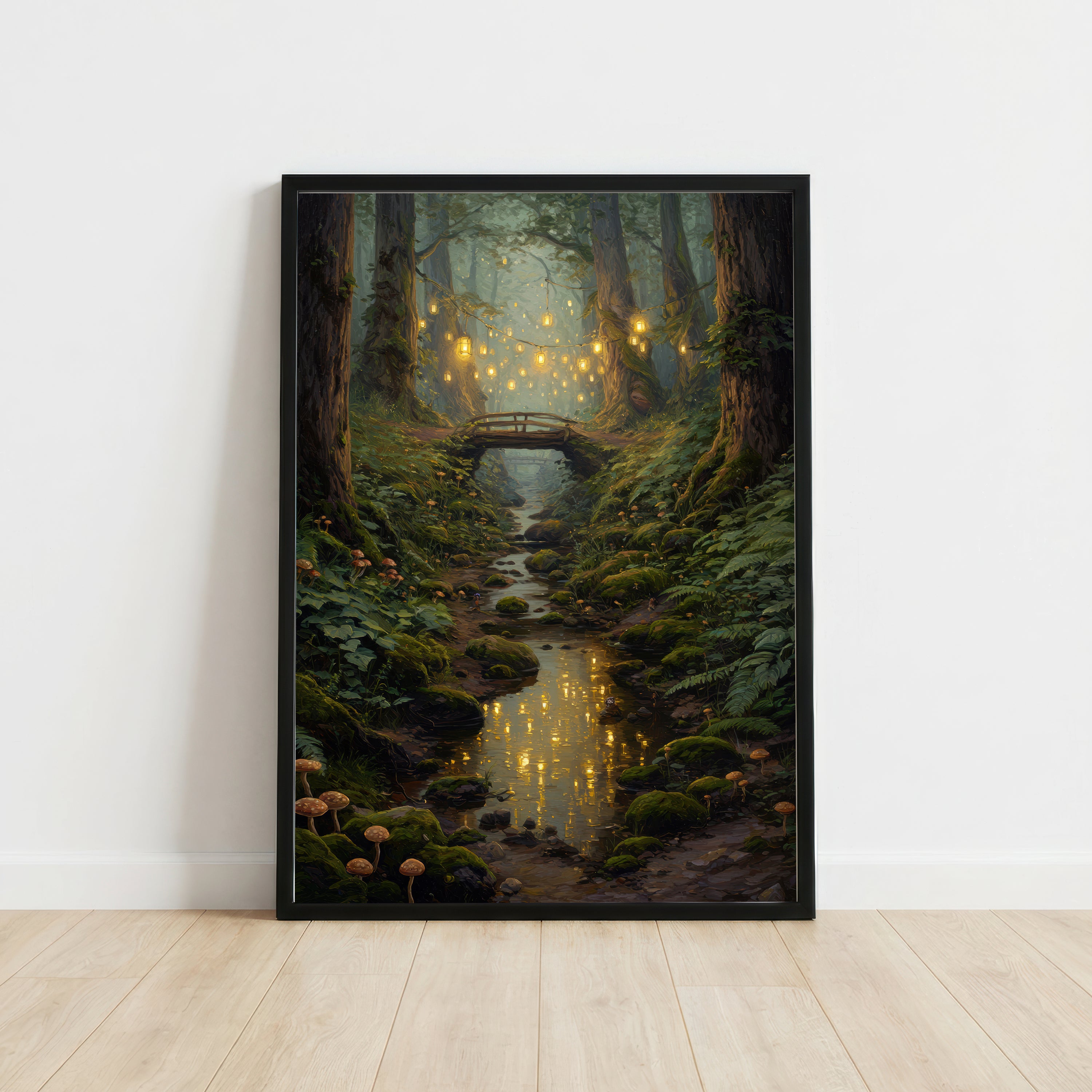 Enchanted Forest Lantern Art Print