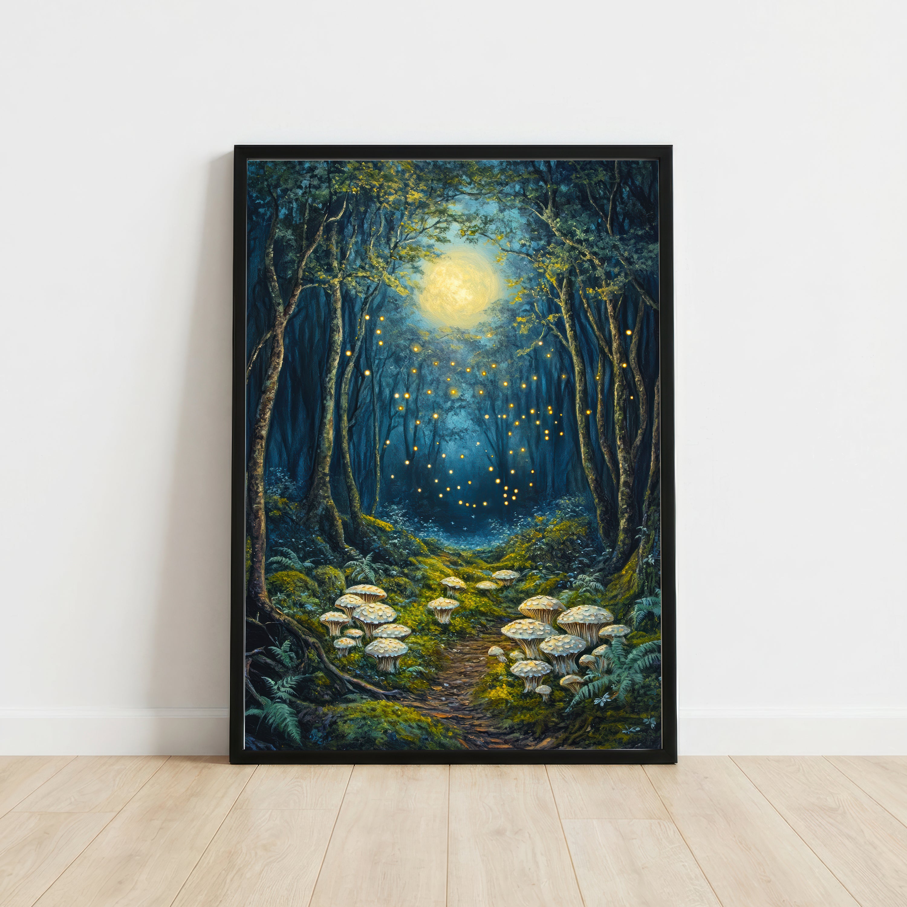 Enchanted Moonlit Forest Art Print