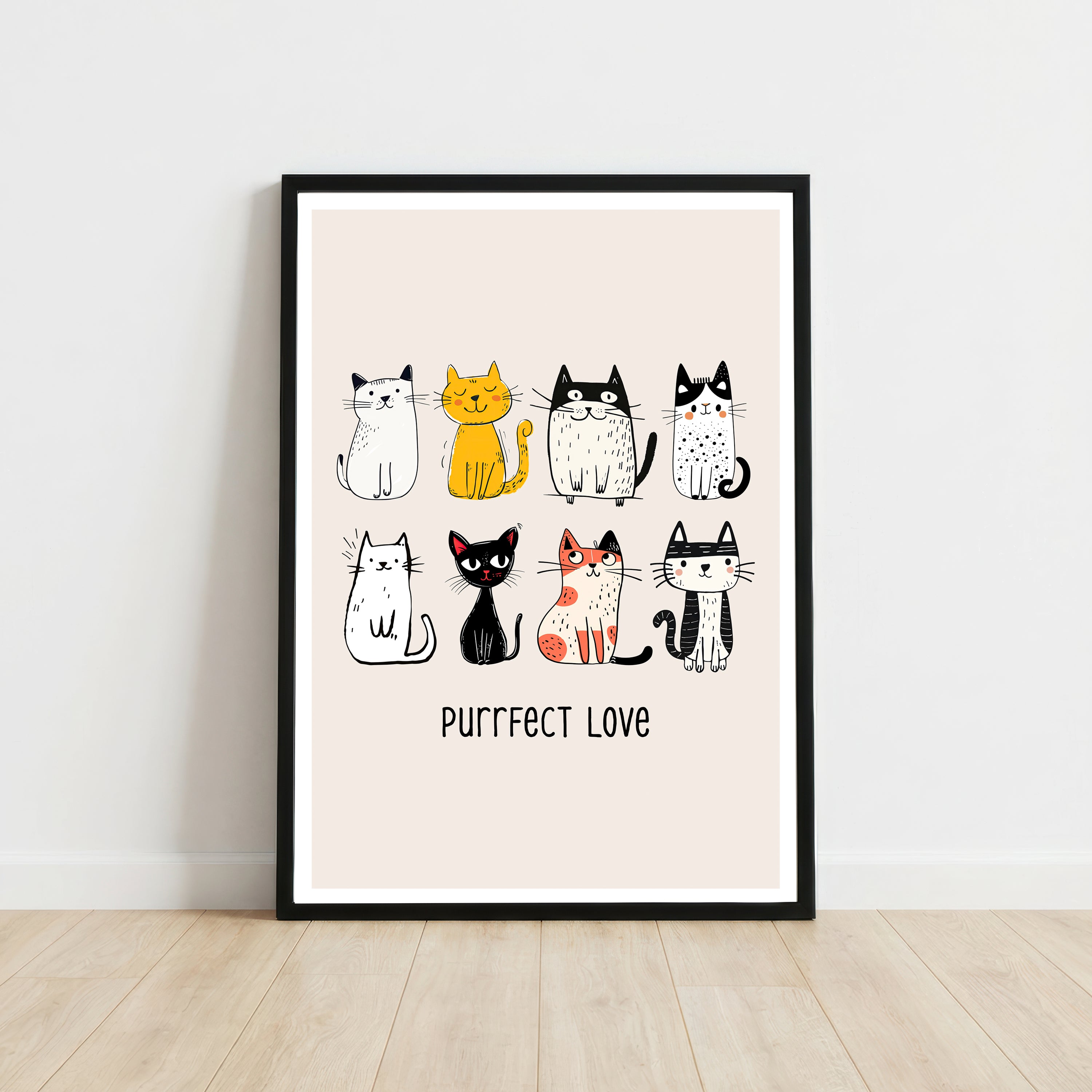 Purrfect Love Cat Art Print