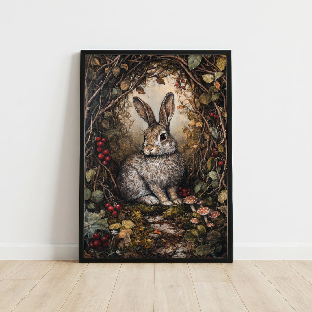 Woodland Rabbit Cottagecore Art Print