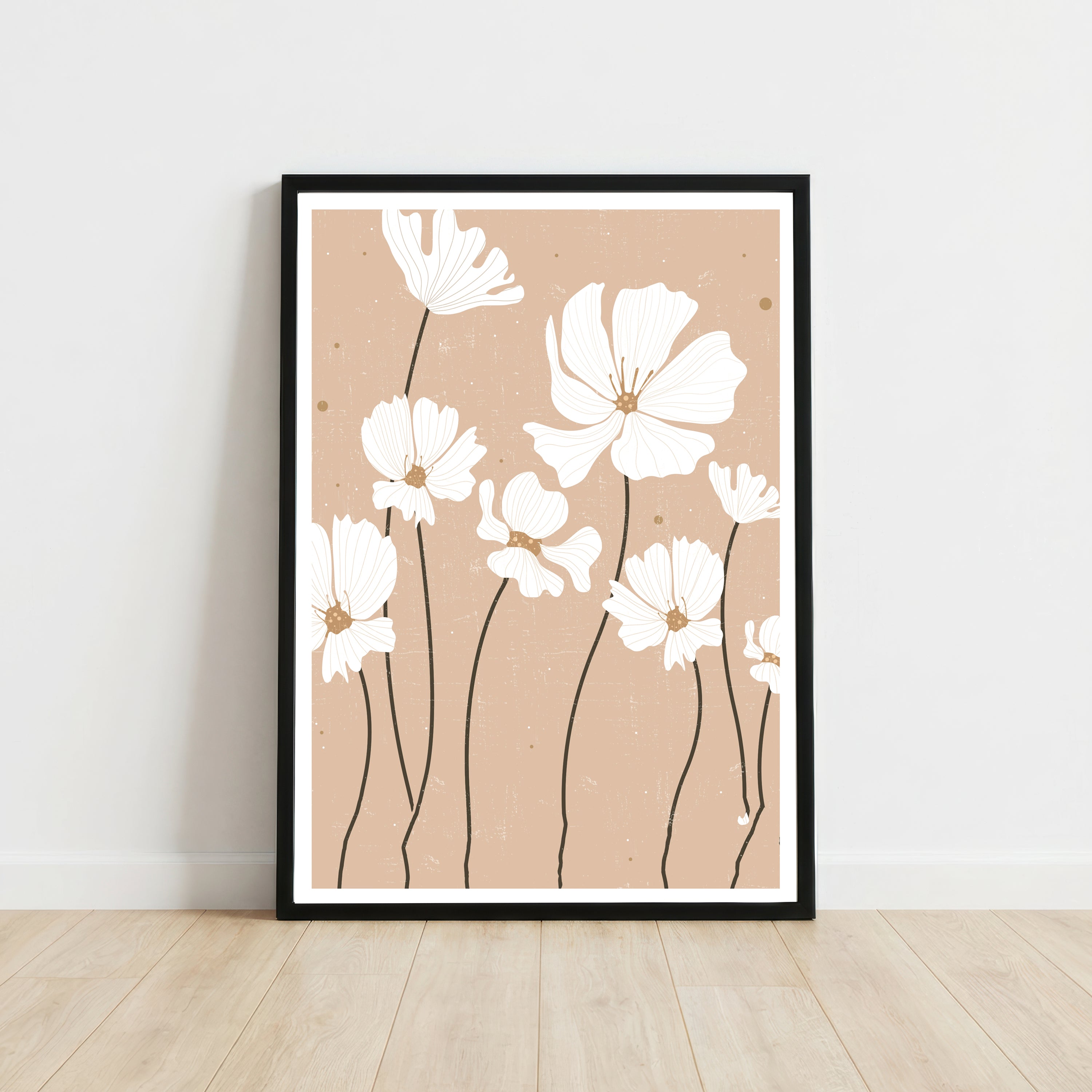 Neutral Wildflower Botanical Art Print