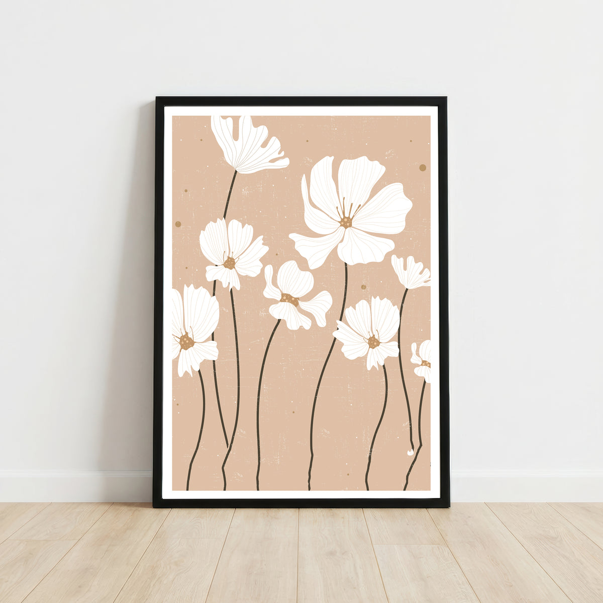 Neutral Wildflower Botanical Art Print