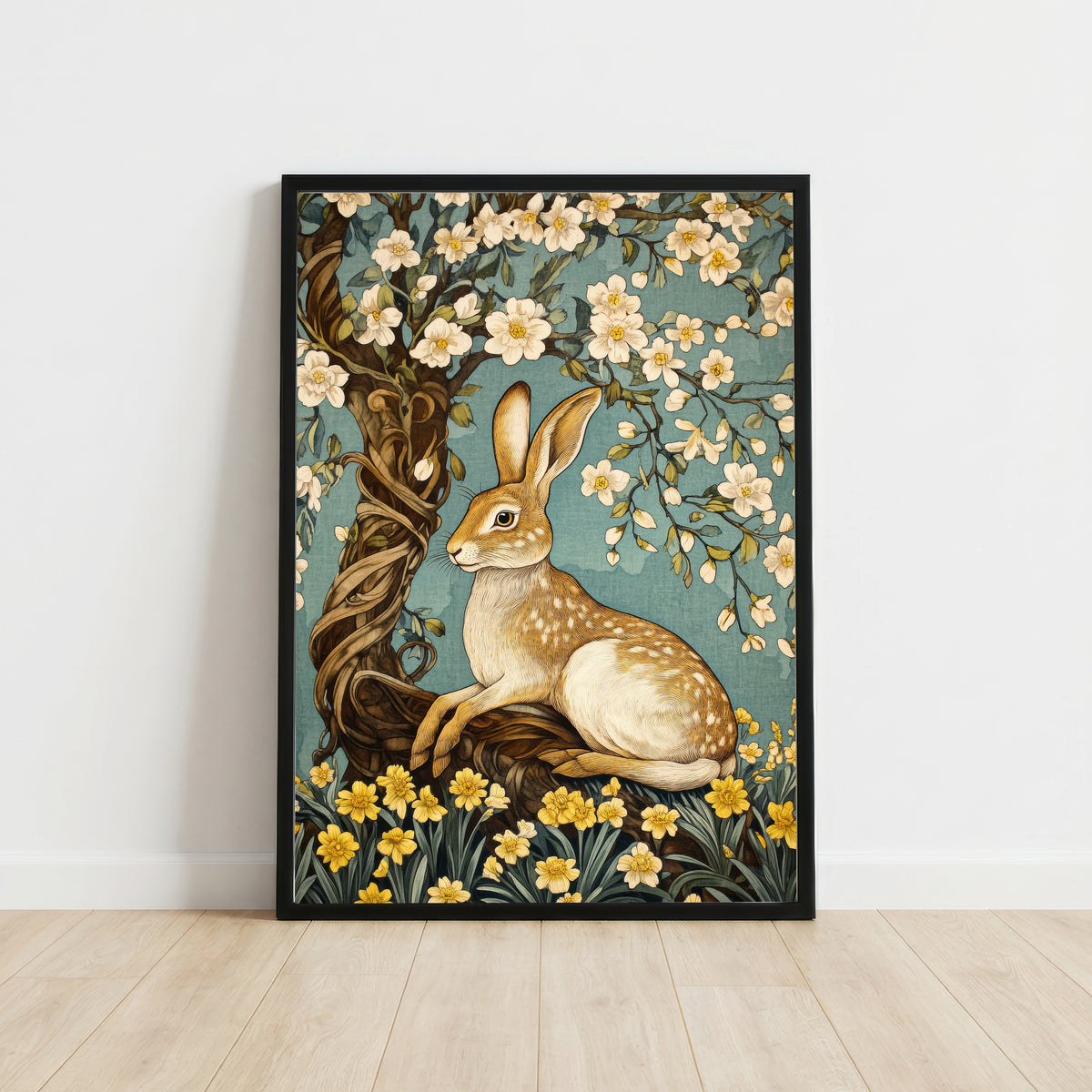 William Morris Inspired Rabbit Art Print