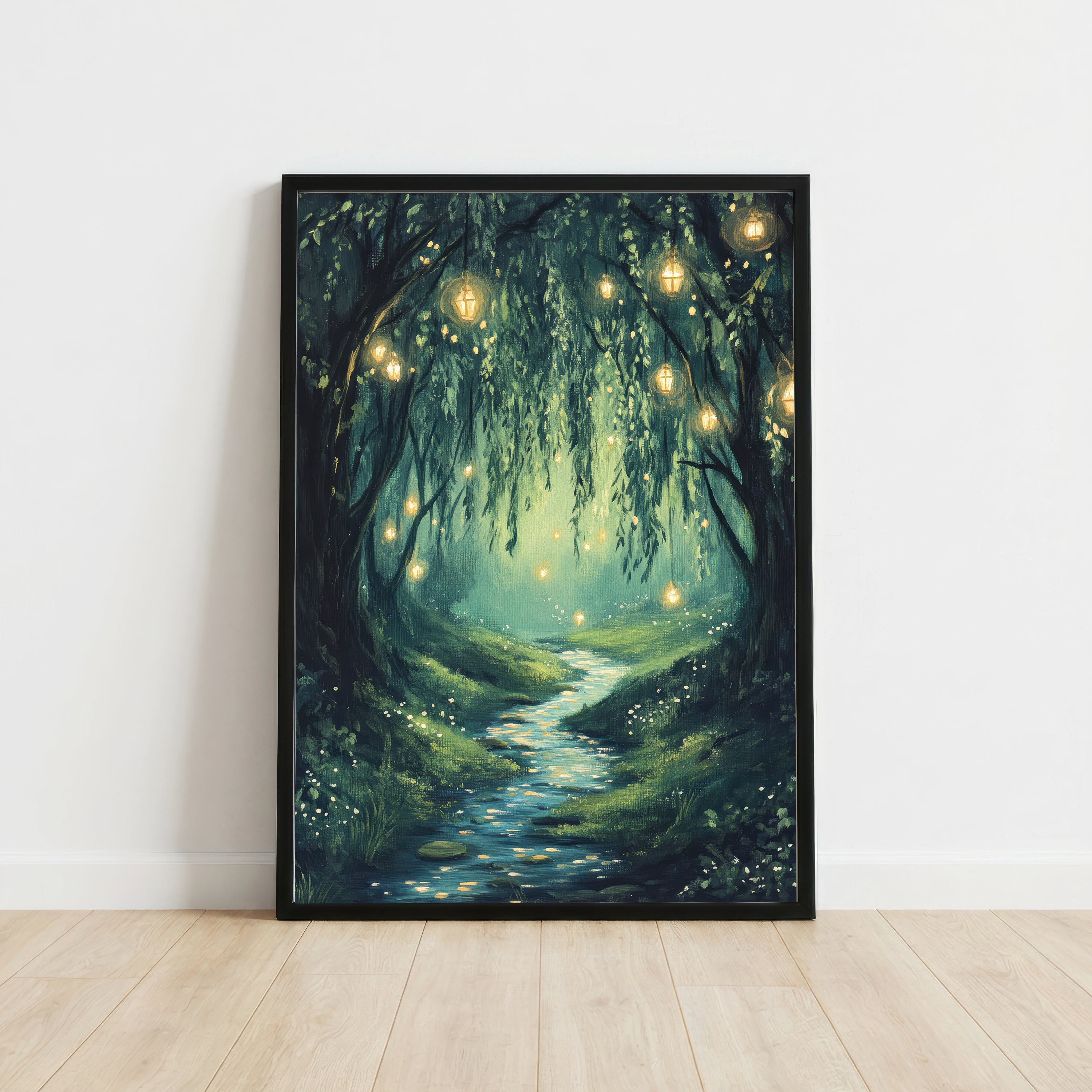 Enchanted Woodland Lanterns Art Print
