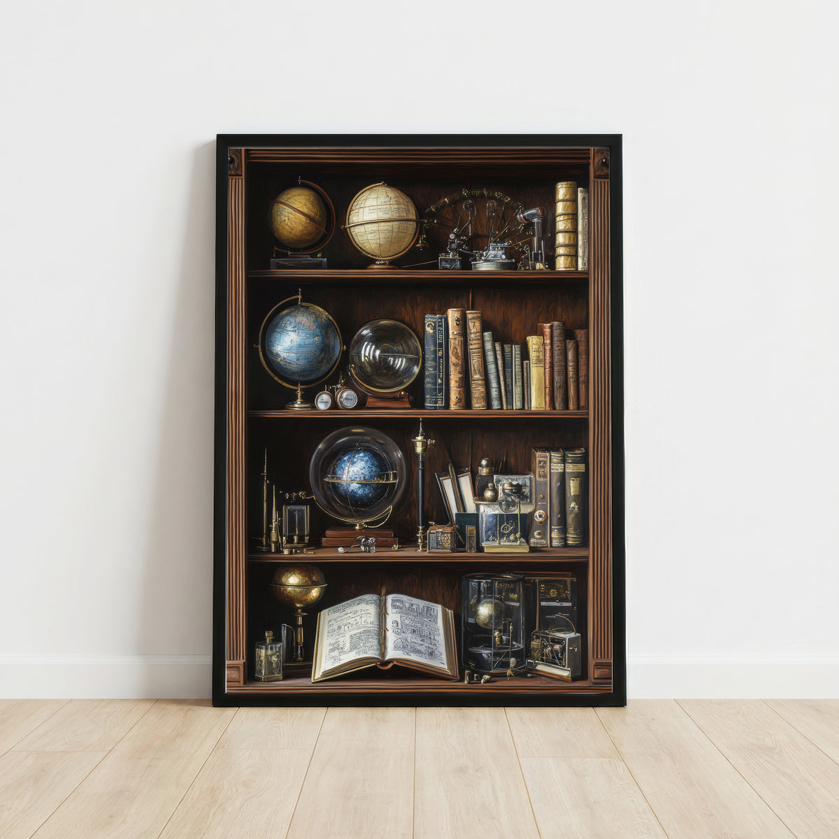 Dark Academia Study Shelf Art Print