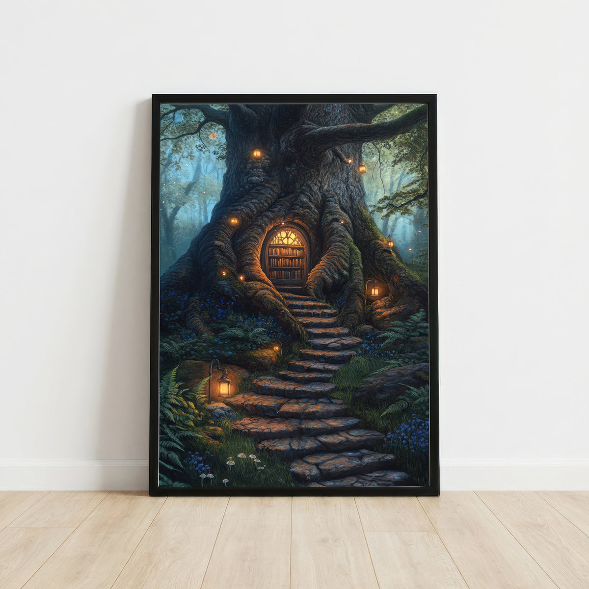 Enchanted Tree Library Art Print