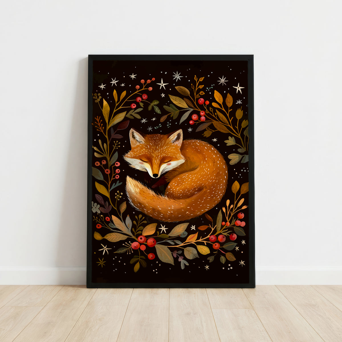 Sleeping Fox Woodland Art Print