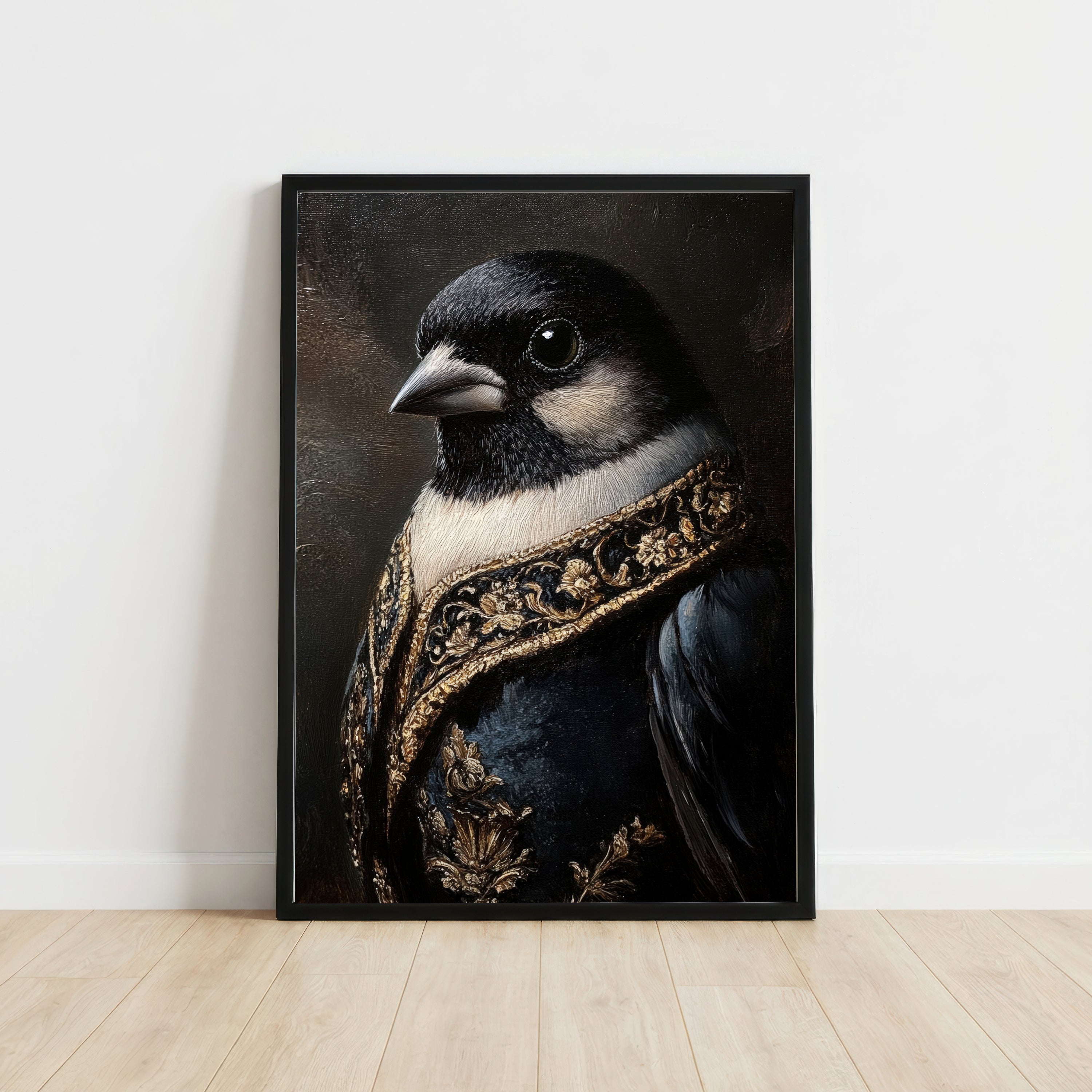 Gothic Magpie Portrait Art Print