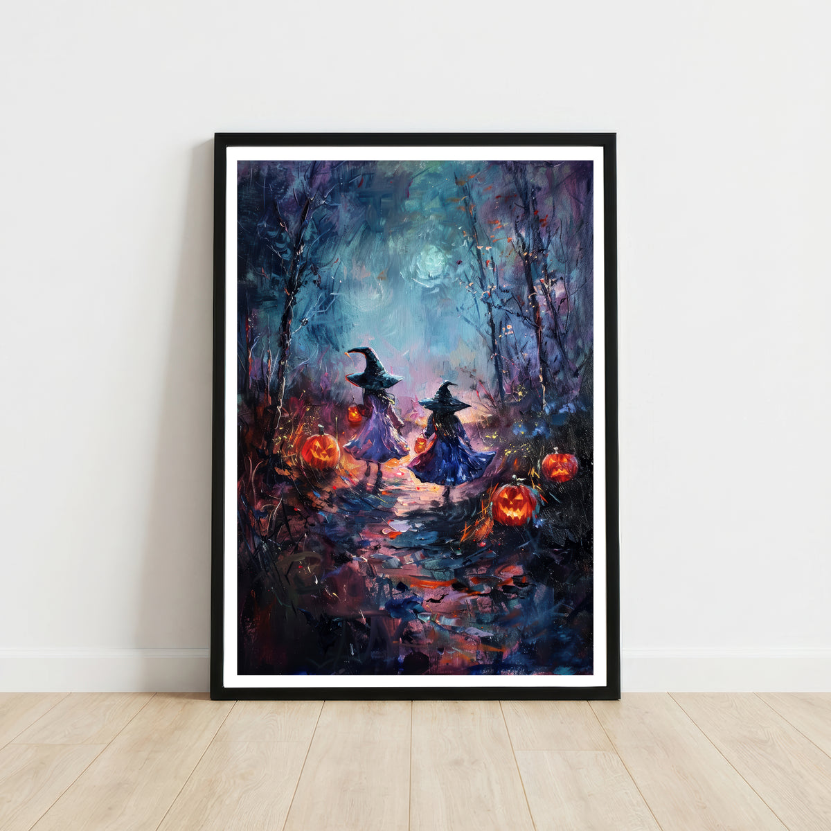Halloween Witches Forest Art Print