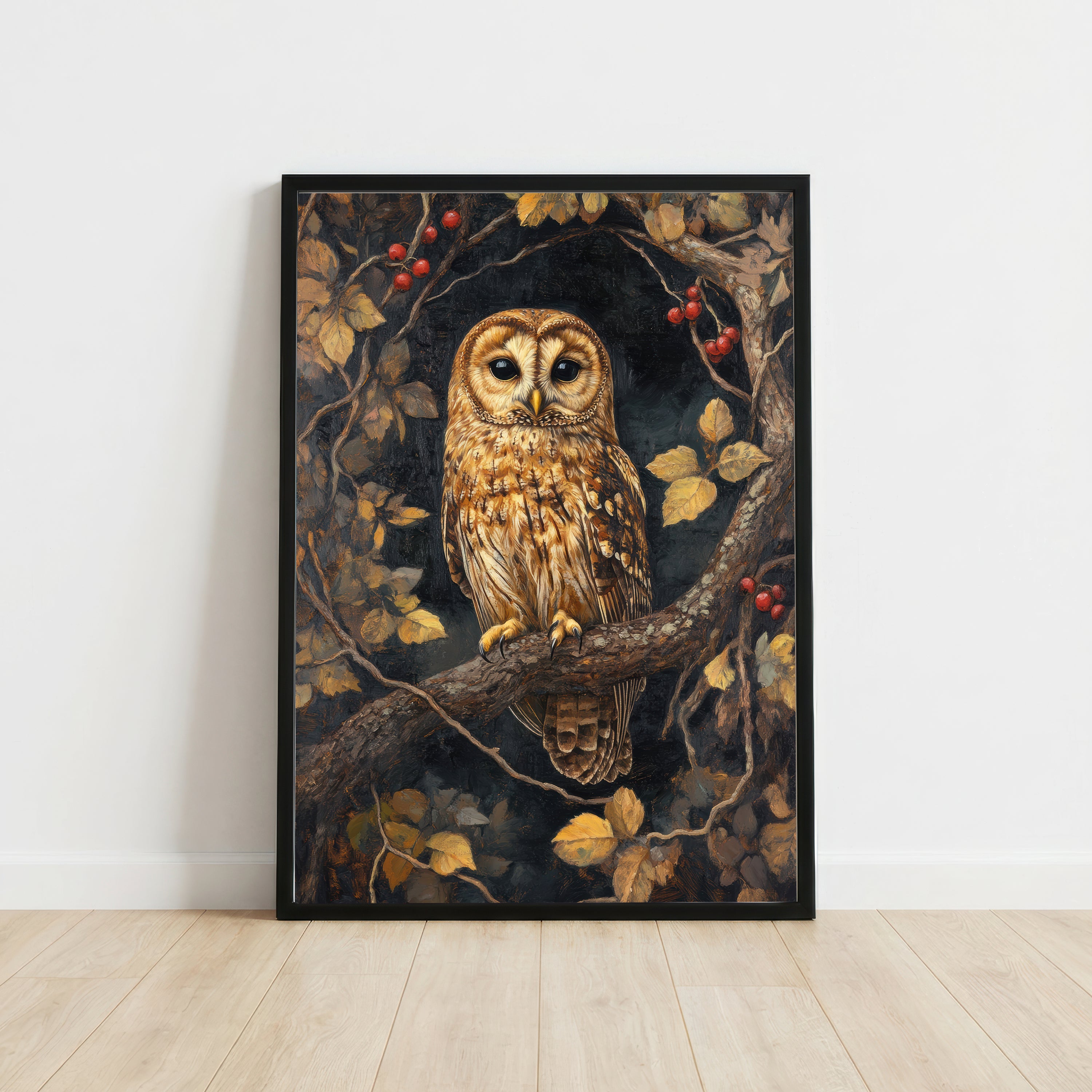 Woodland Owl Painterly Art Print
