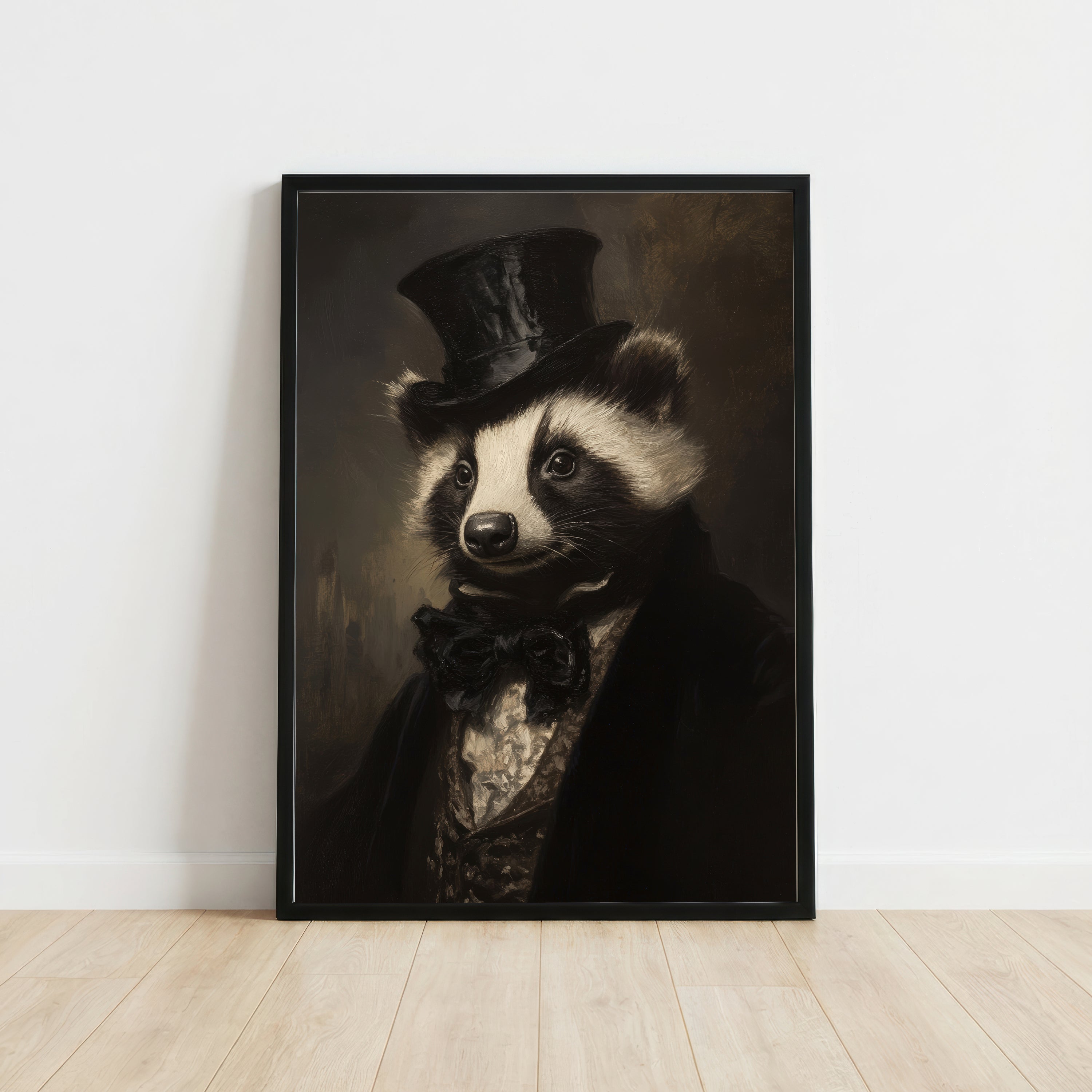 Victorian Raccoon Portrait Art Print
