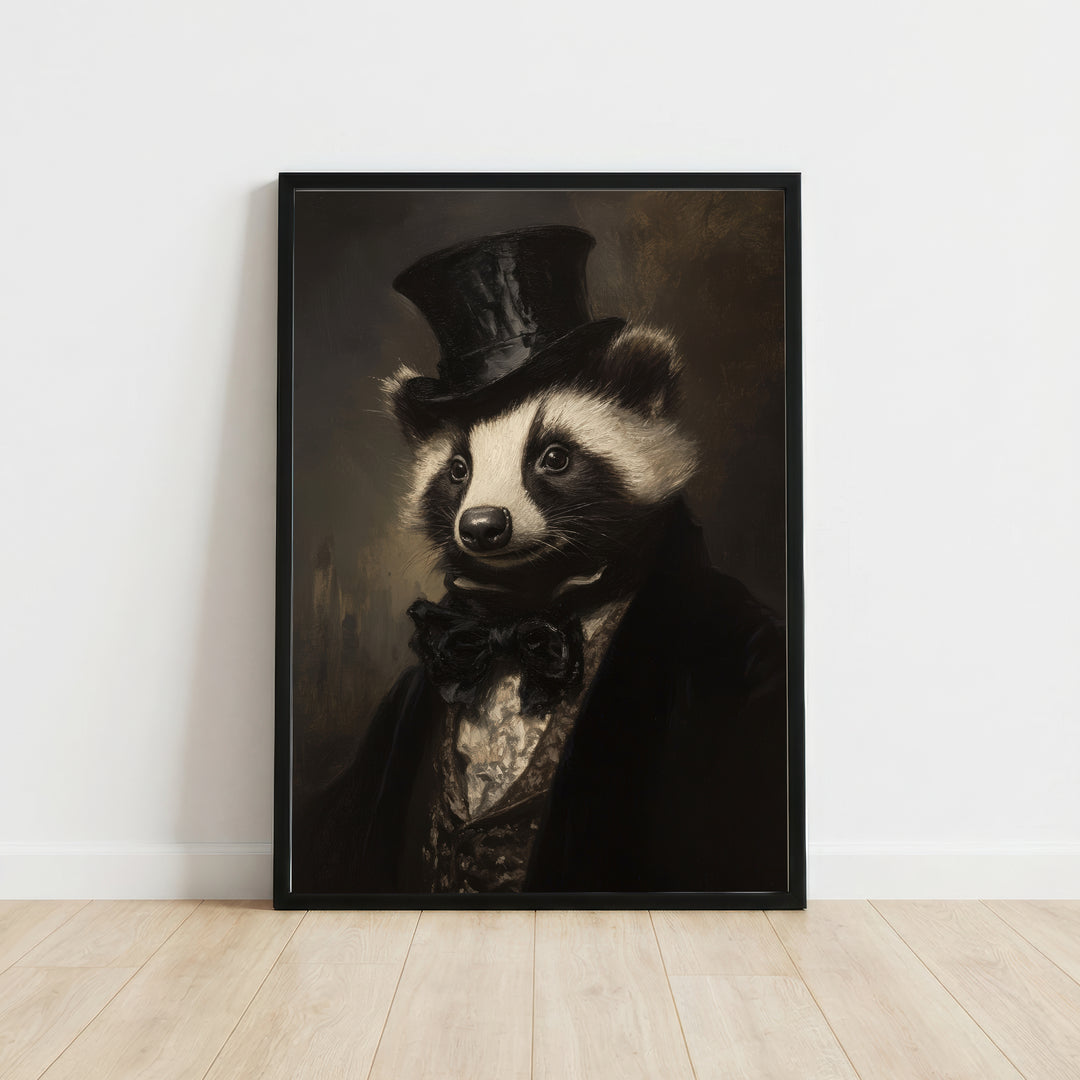 Victorian Raccoon Portrait Art Print