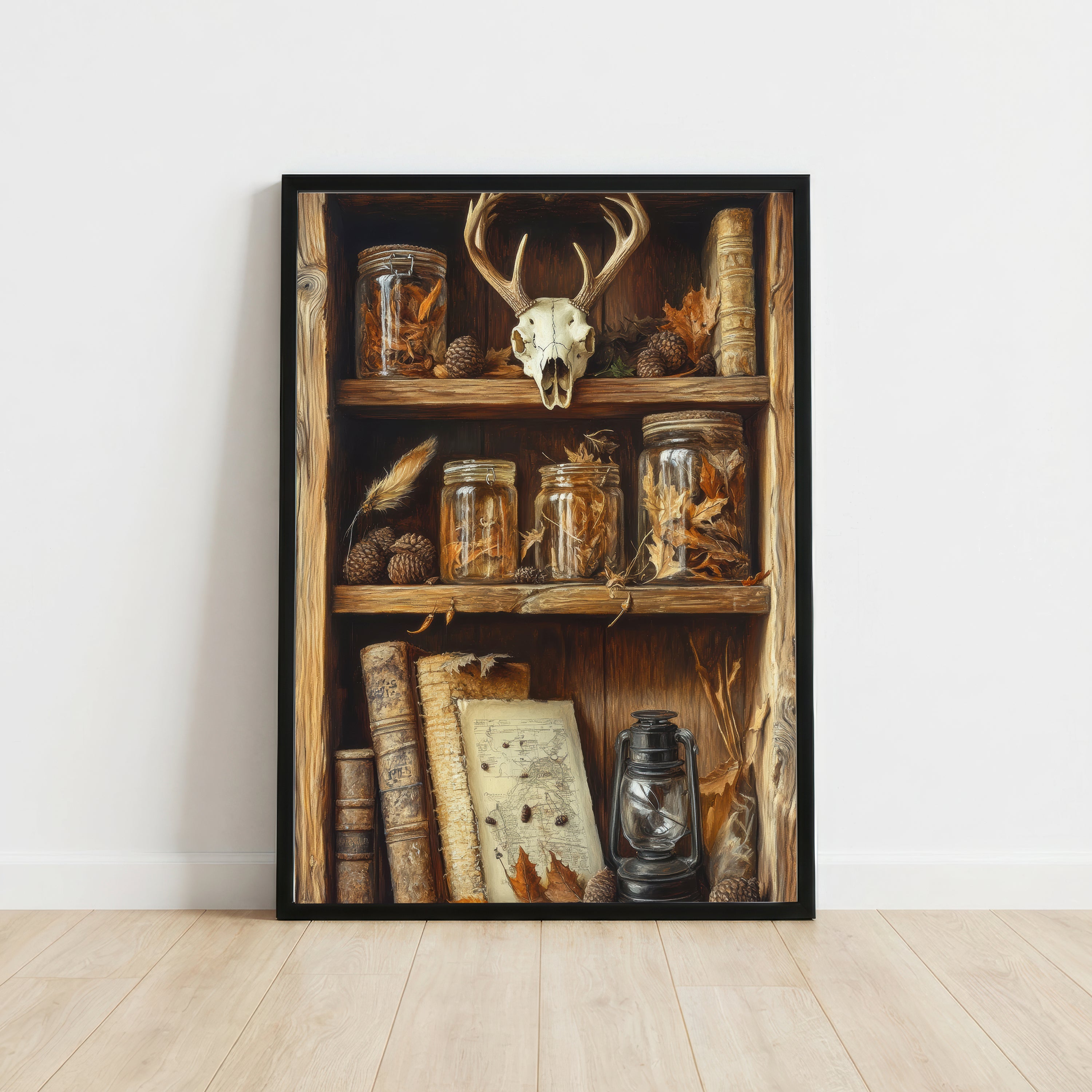 Deer Skull Dark Academia Art Print