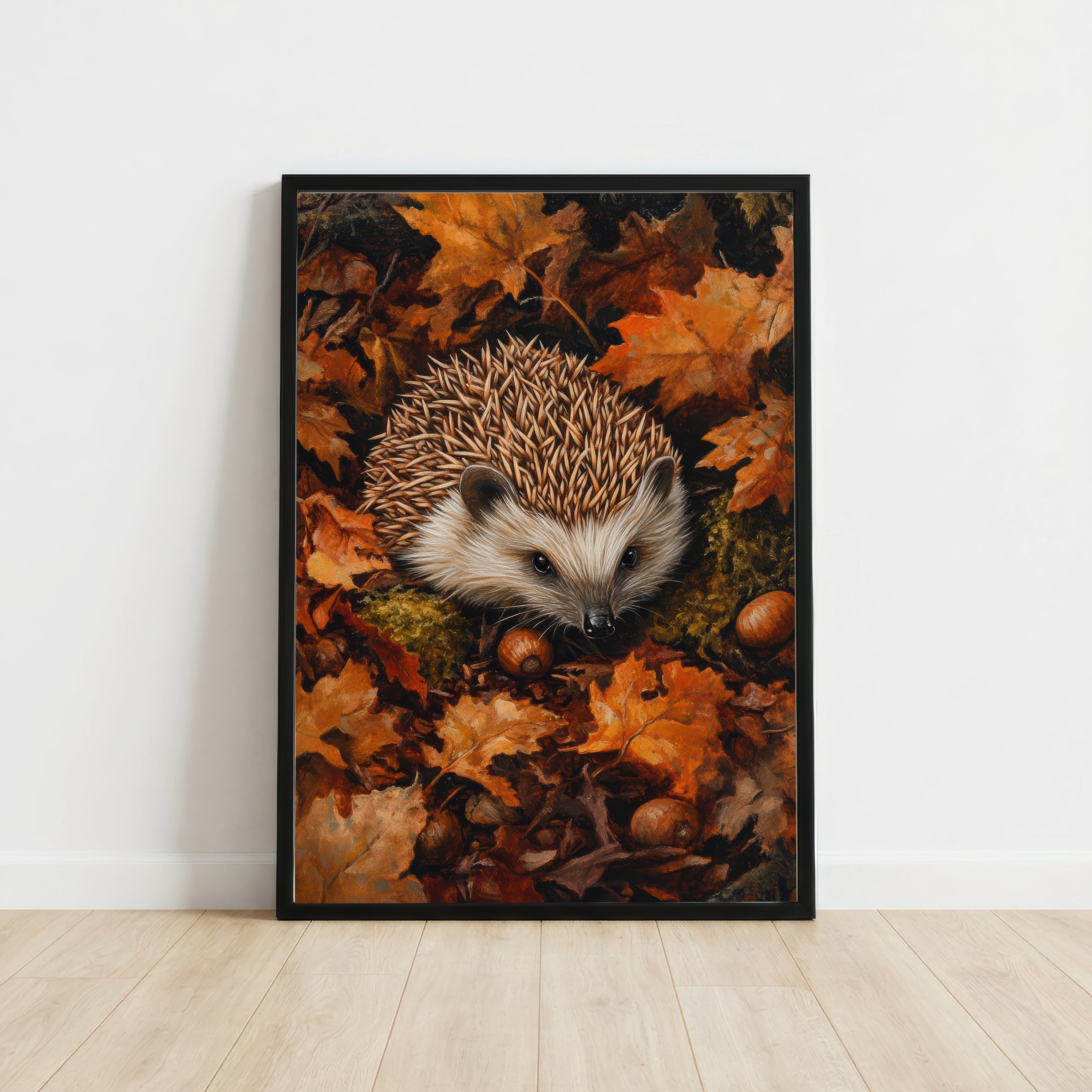 Autumn Hedgehog Woodland Art Print