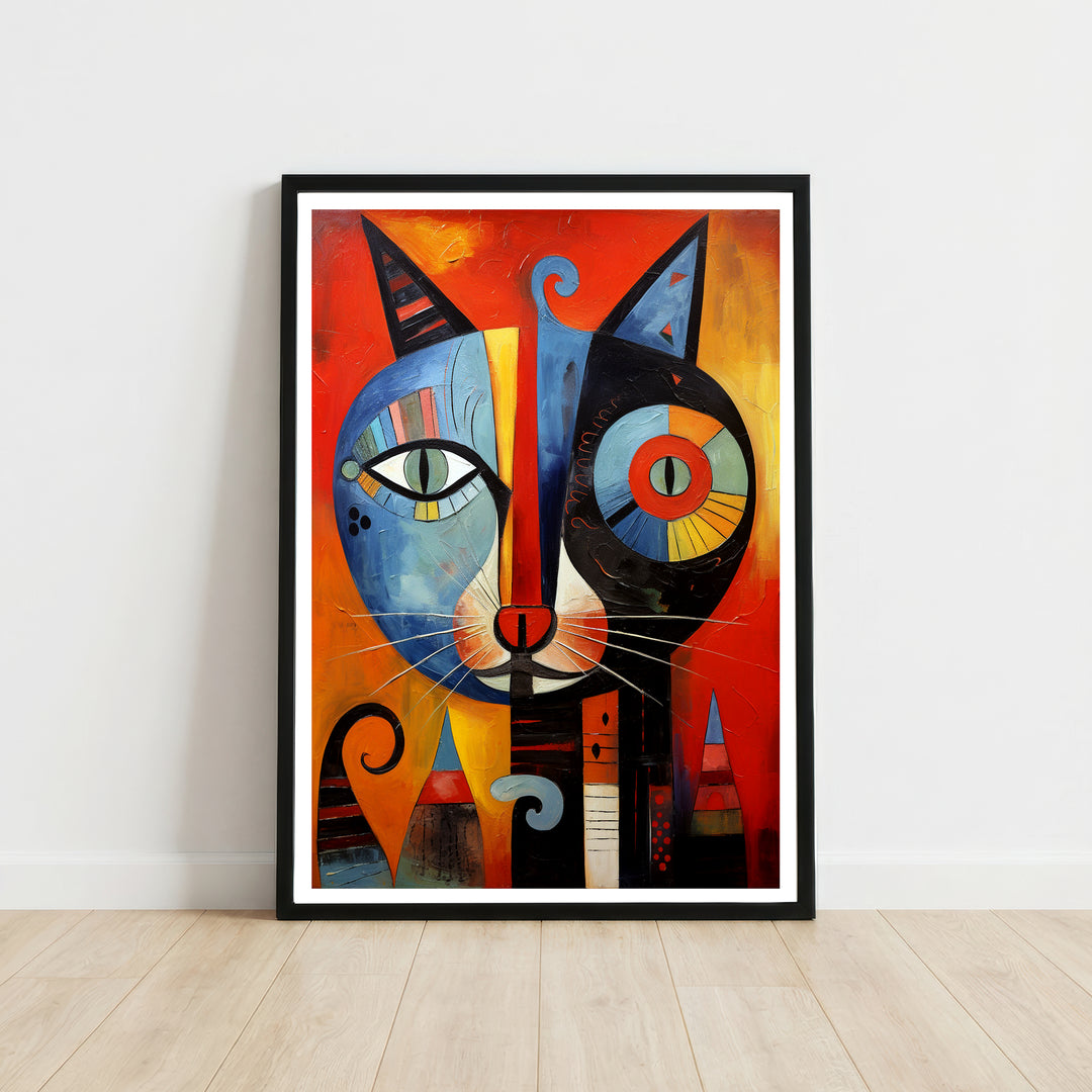 Abstract Two Cats Art Print