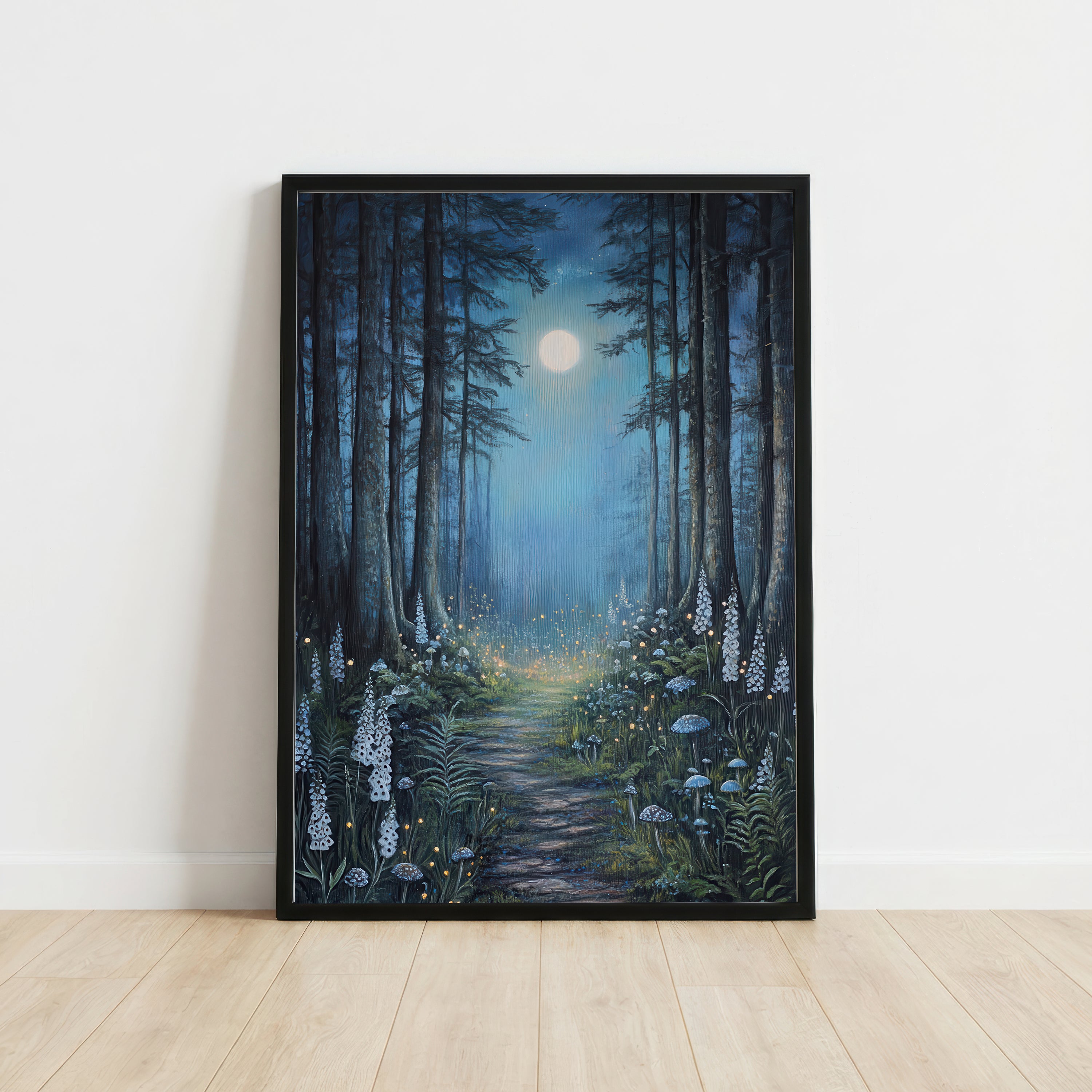 Moonlit Enchanted Forest Art Print